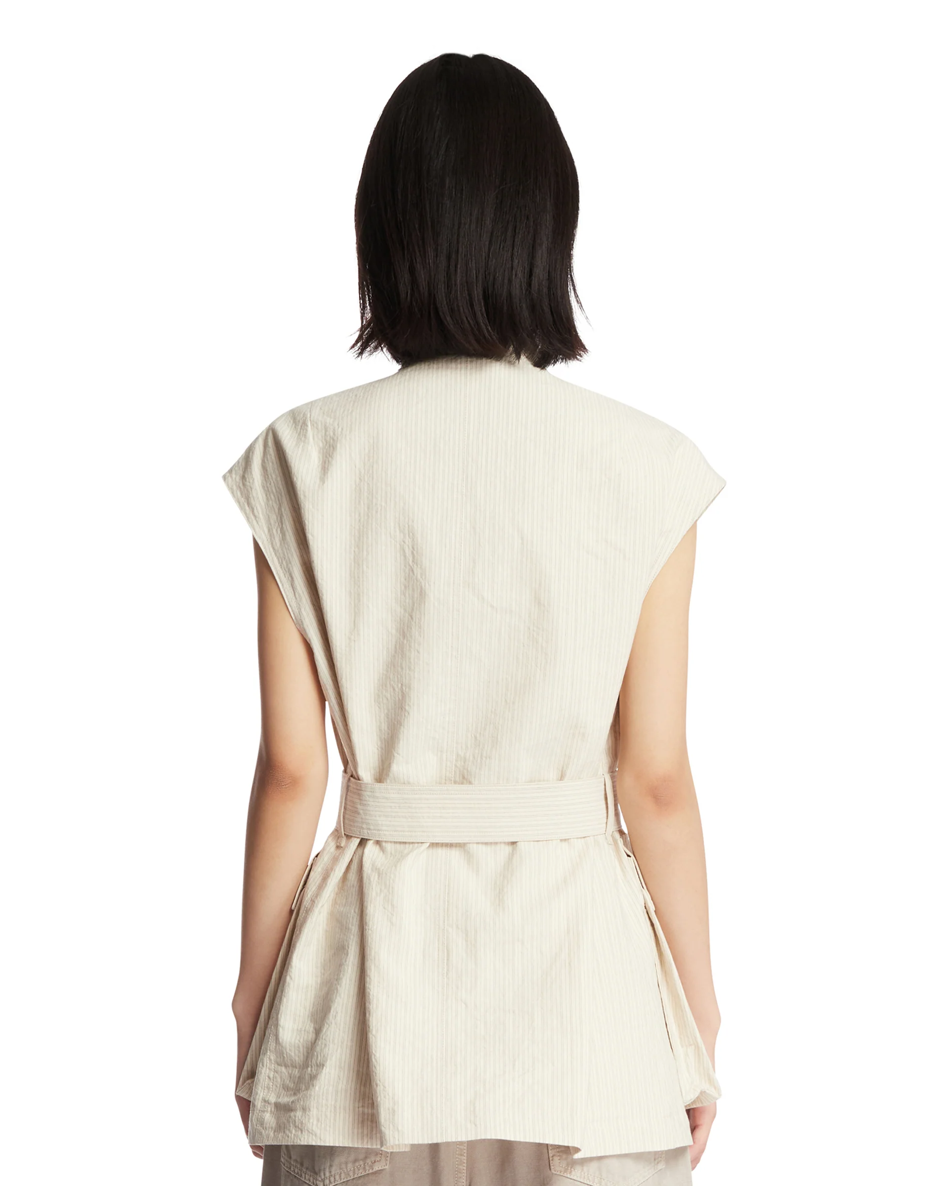 Gilet Con Cintura Beige - Image 5