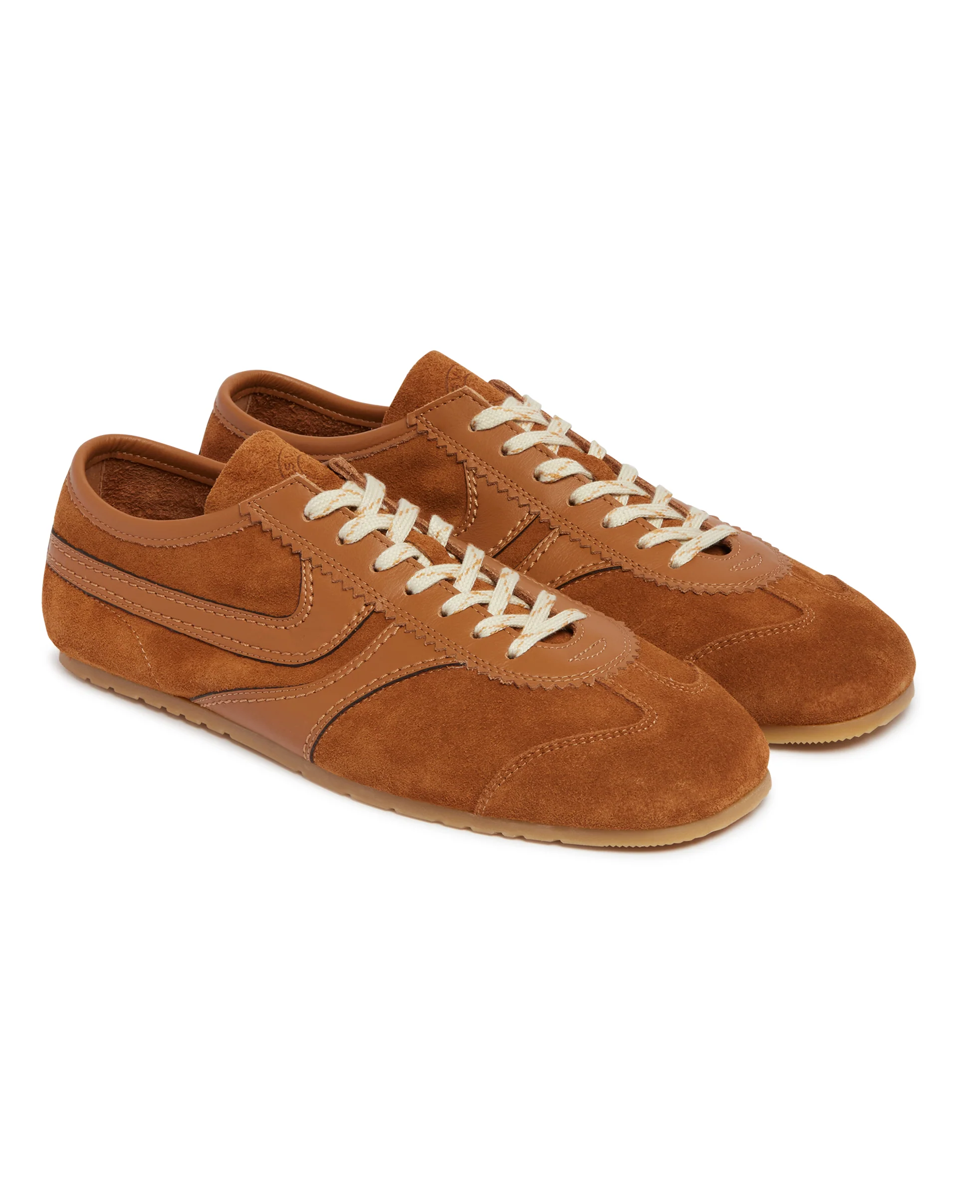 Sneakers In Suede Marroni - Image 4