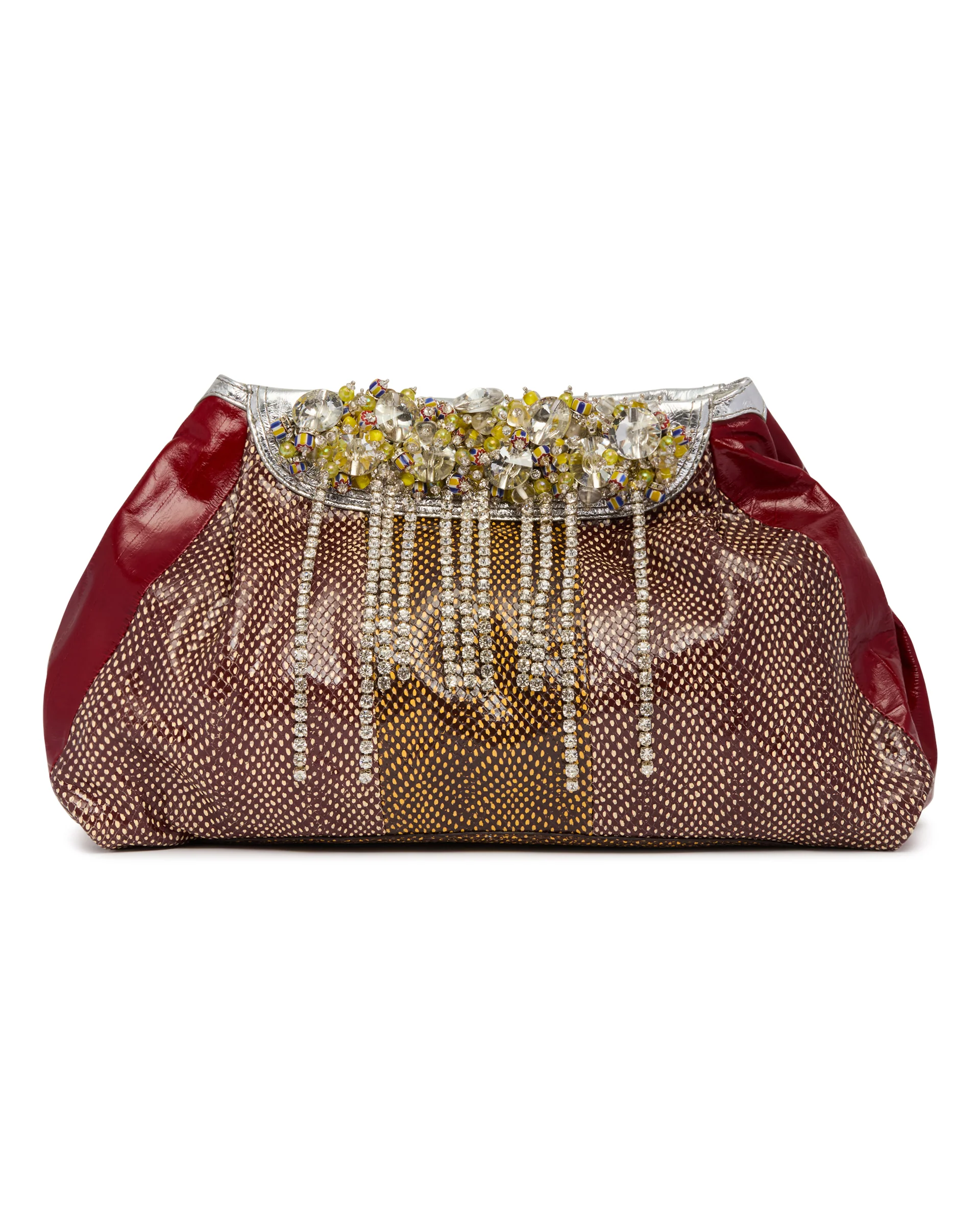 Clutch In Pelle Con Decorazioni Multicolor - Image 2