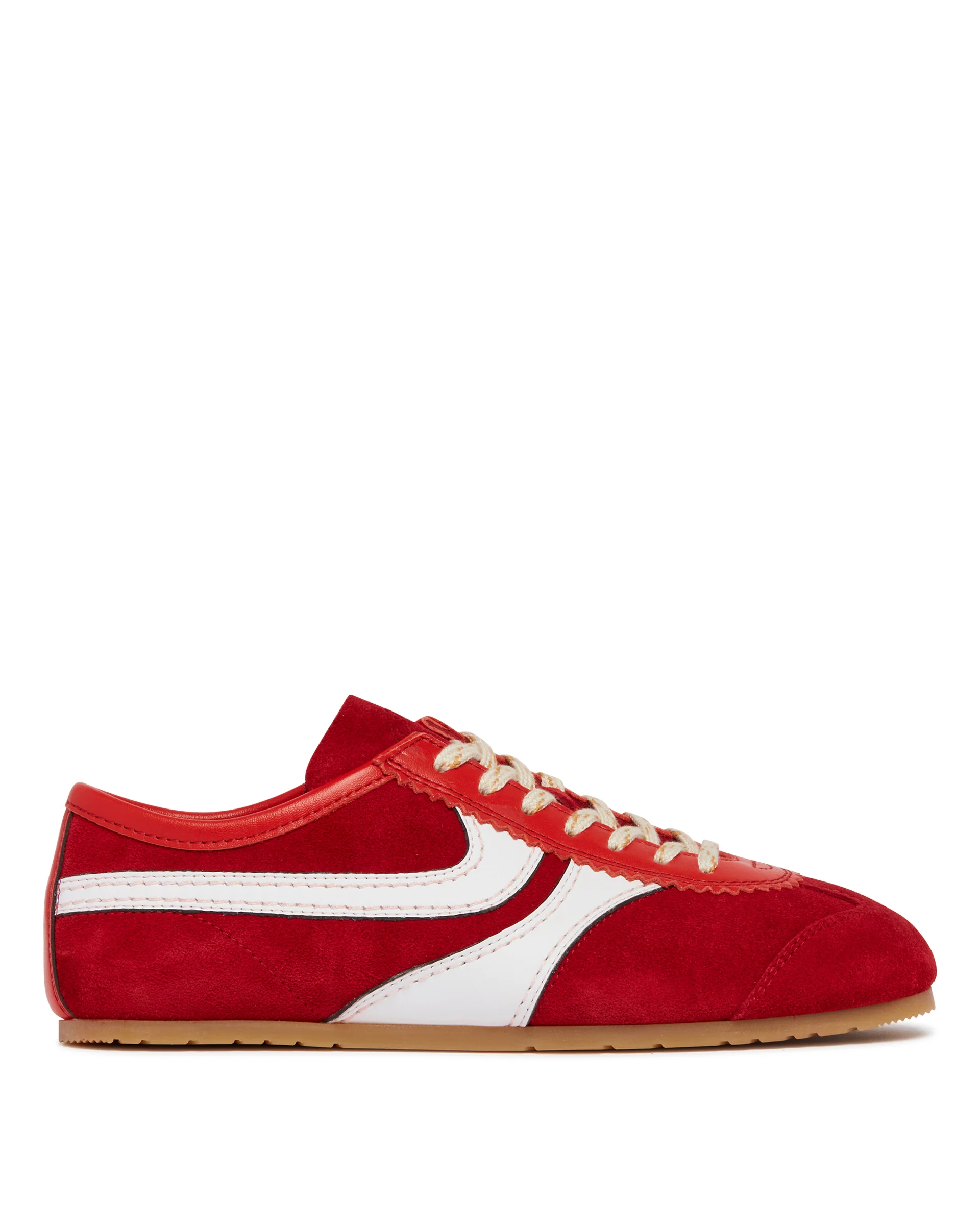 Sneakers In Suede Rosse