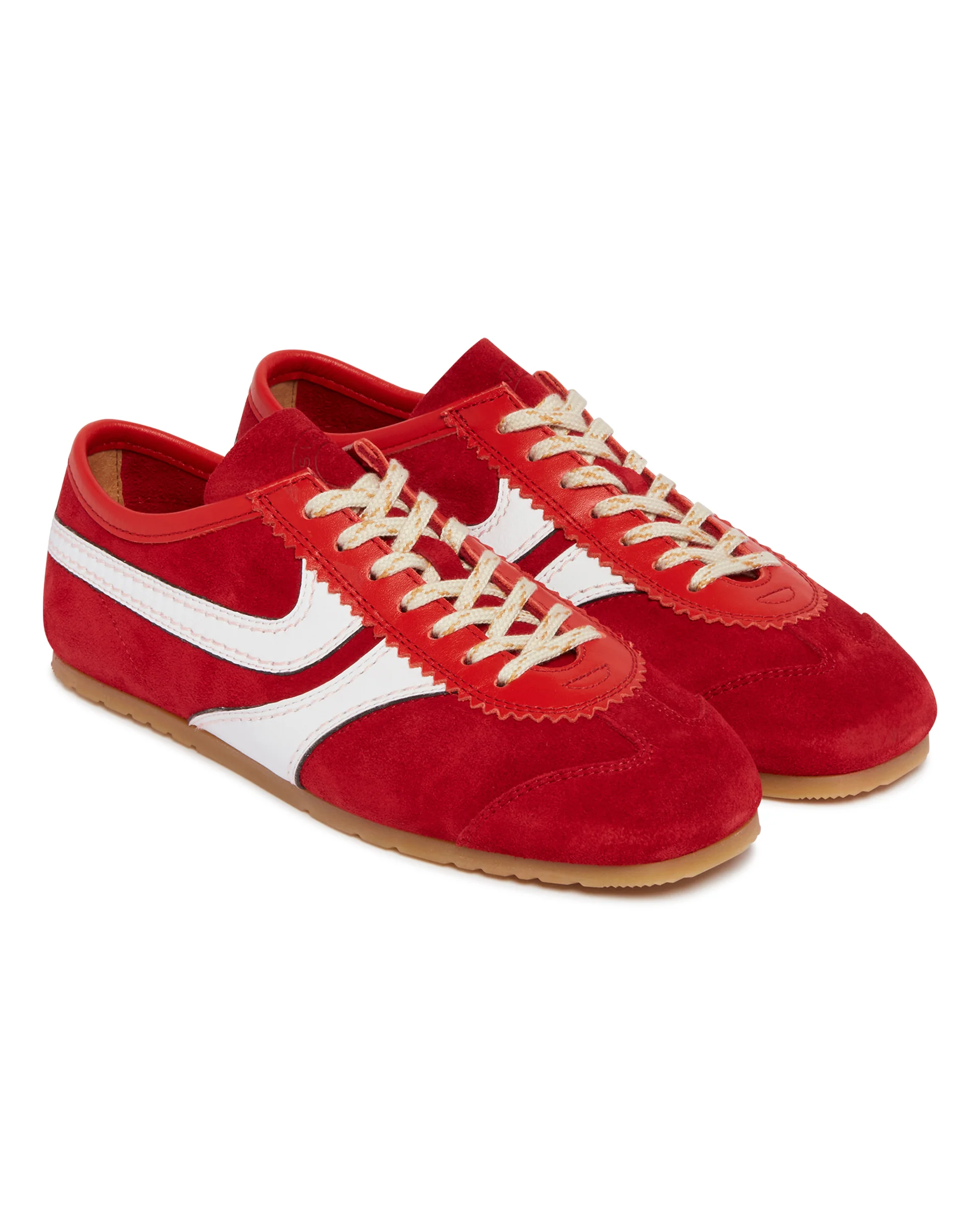 Sneakers In Suede Rosse - Image 4