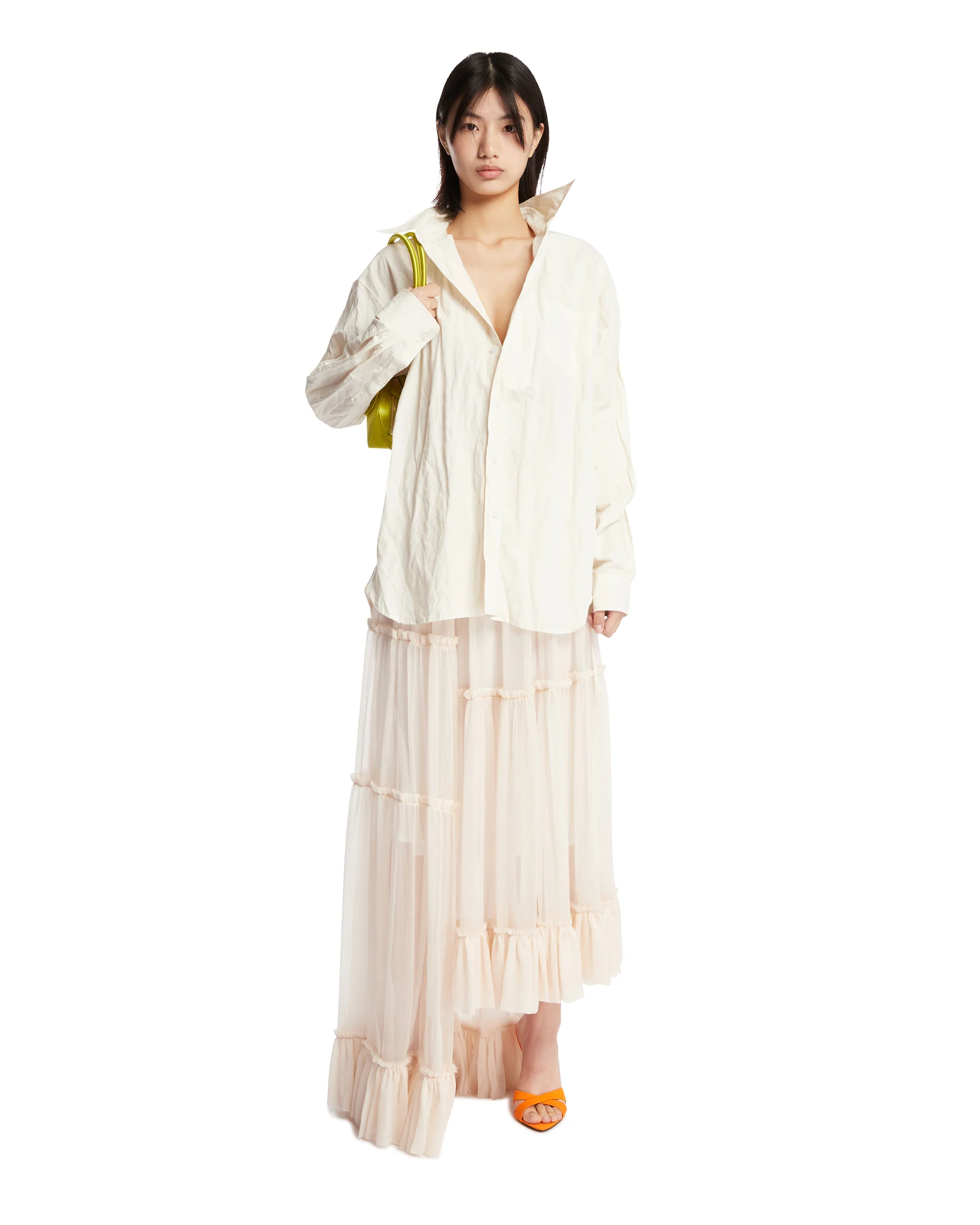 Maxi Gonna Asimmetrica Bianca - Image 3
