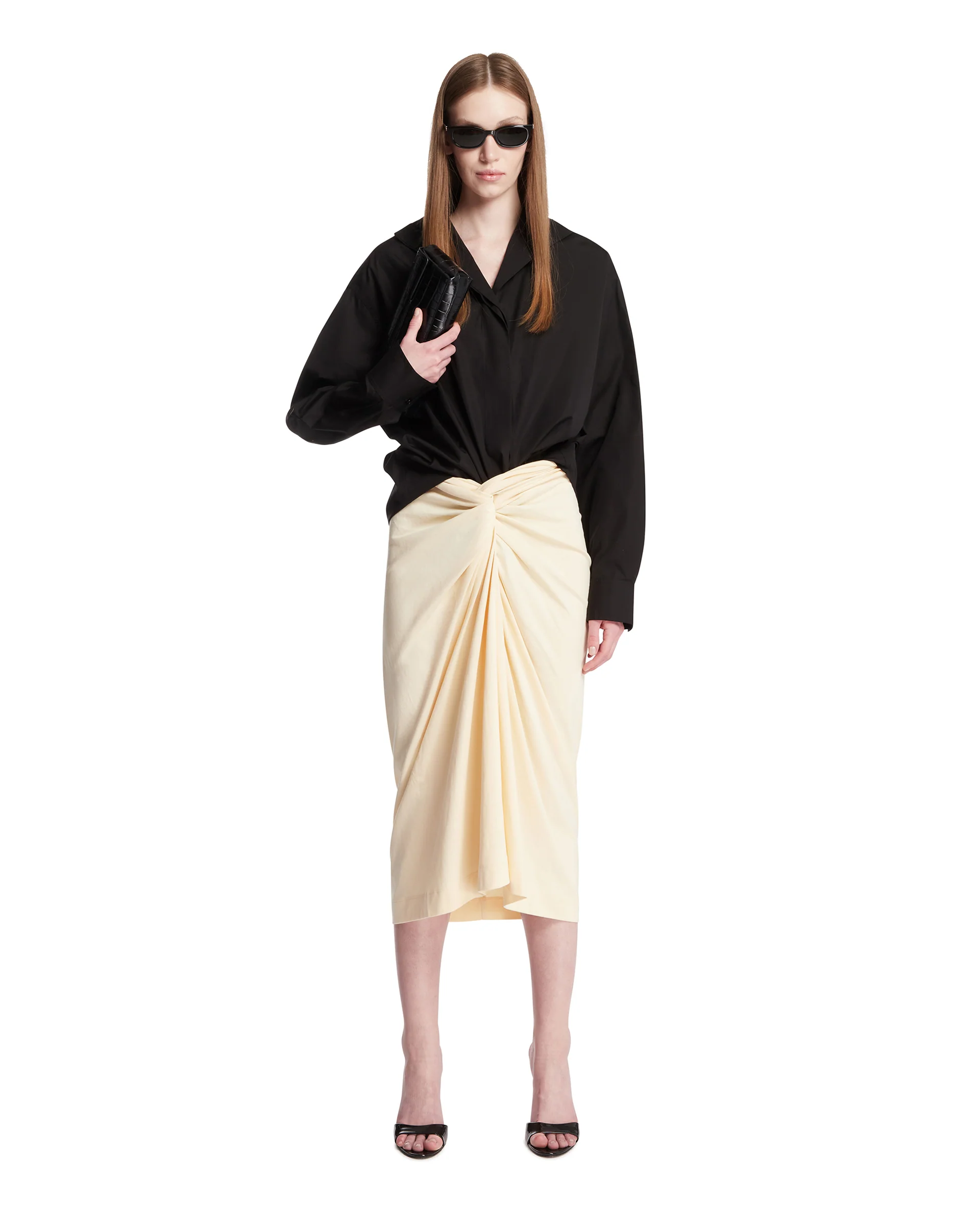 Gonna Midi Drappeggiata Gialla - Image 3