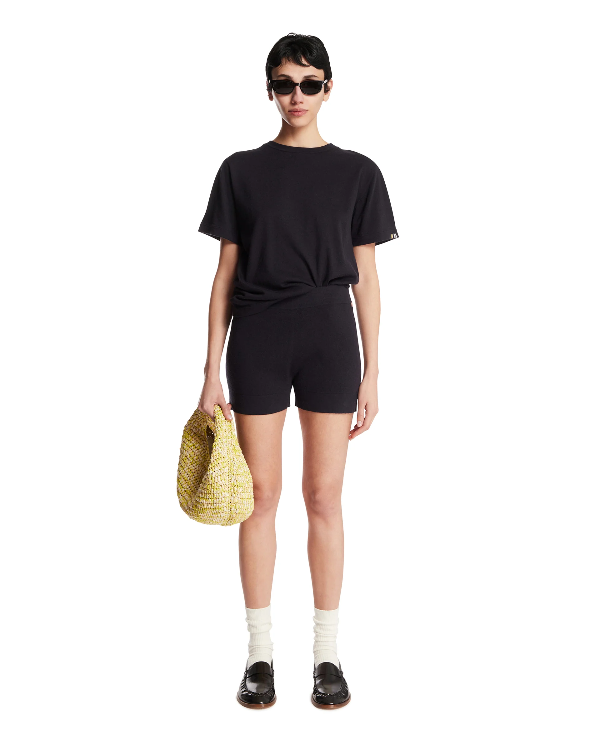 T-Shirt Basic In Cotone E Cashmere Blu - Image 3
