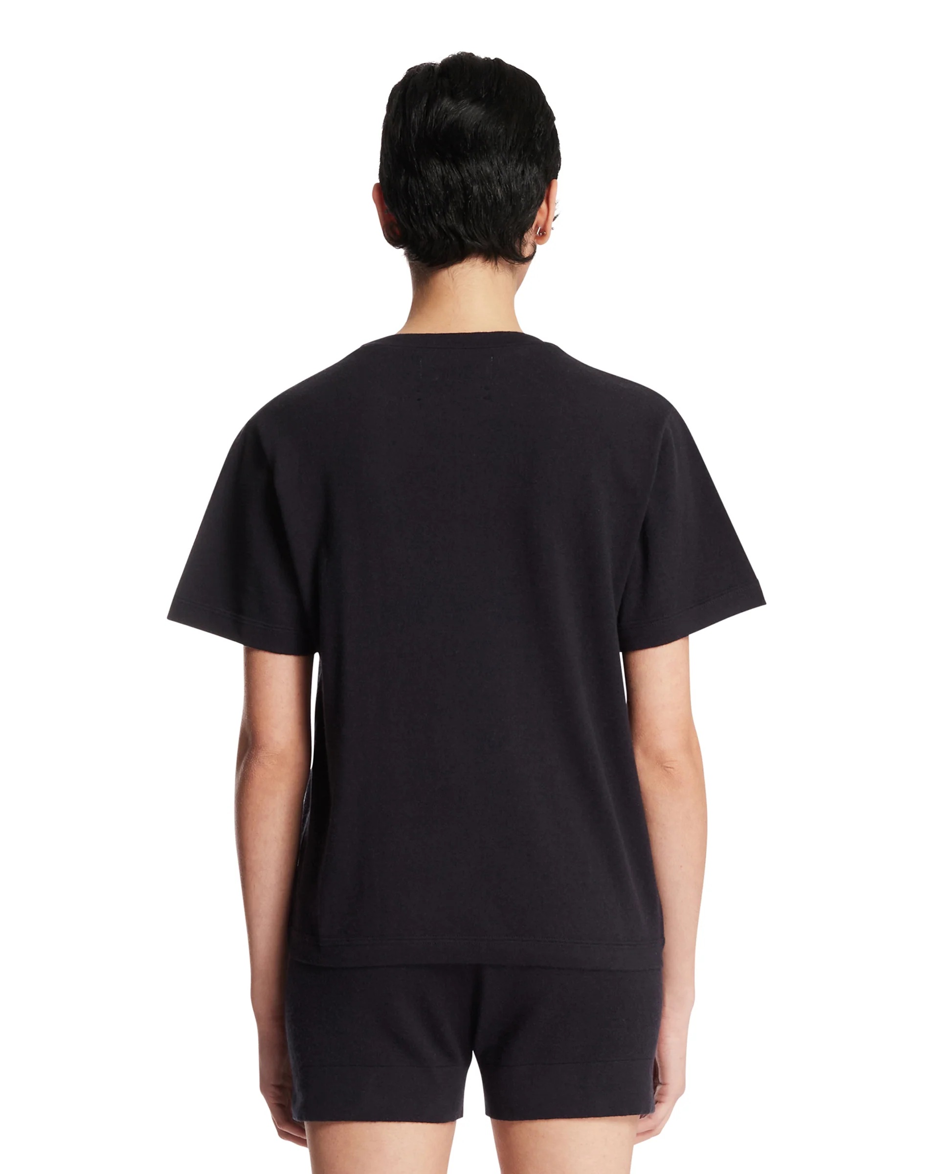 T-Shirt Basic In Cotone E Cashmere Blu - Image 5
