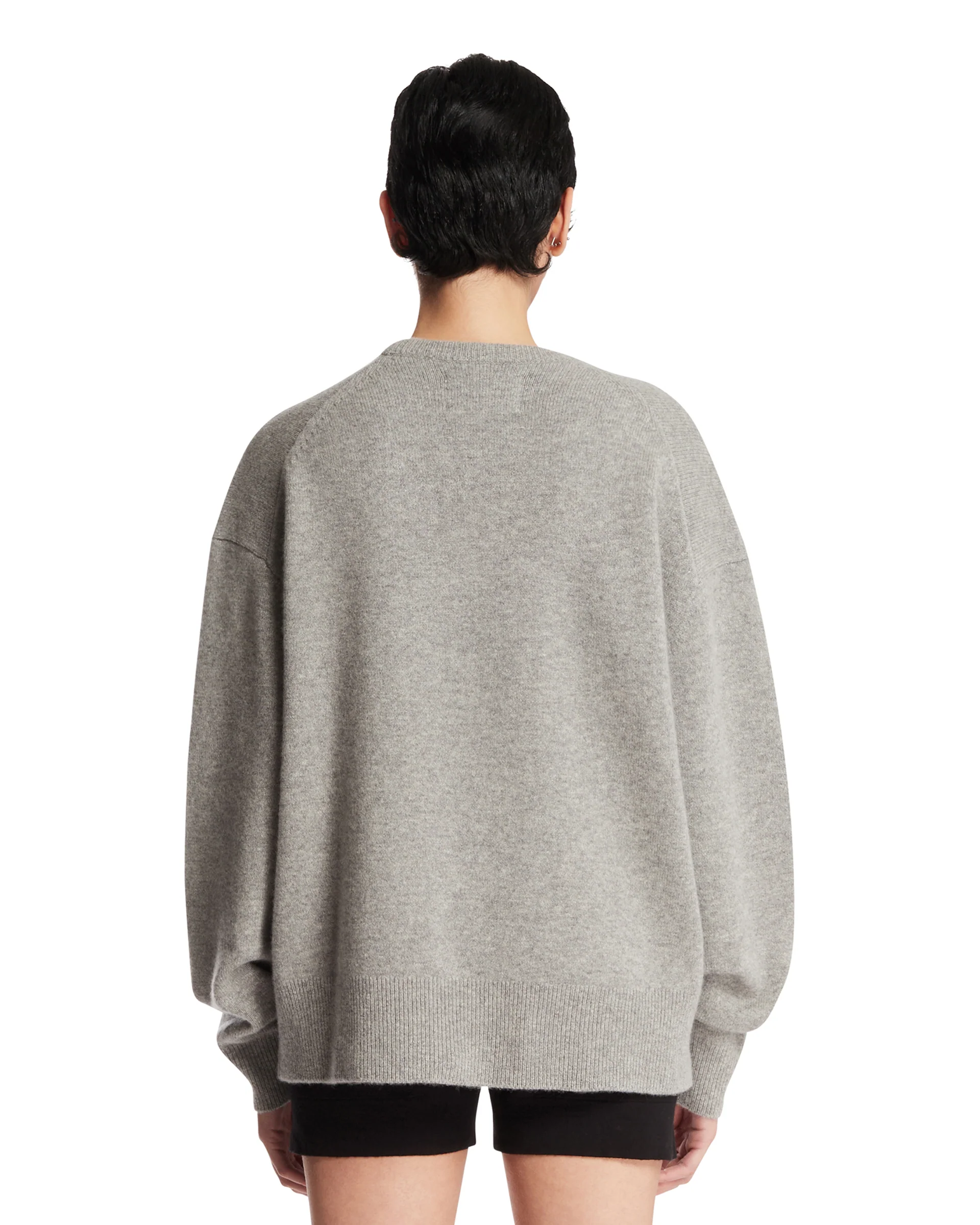 Maglione Con Scollo A V Grigio Chiaro - Image 5