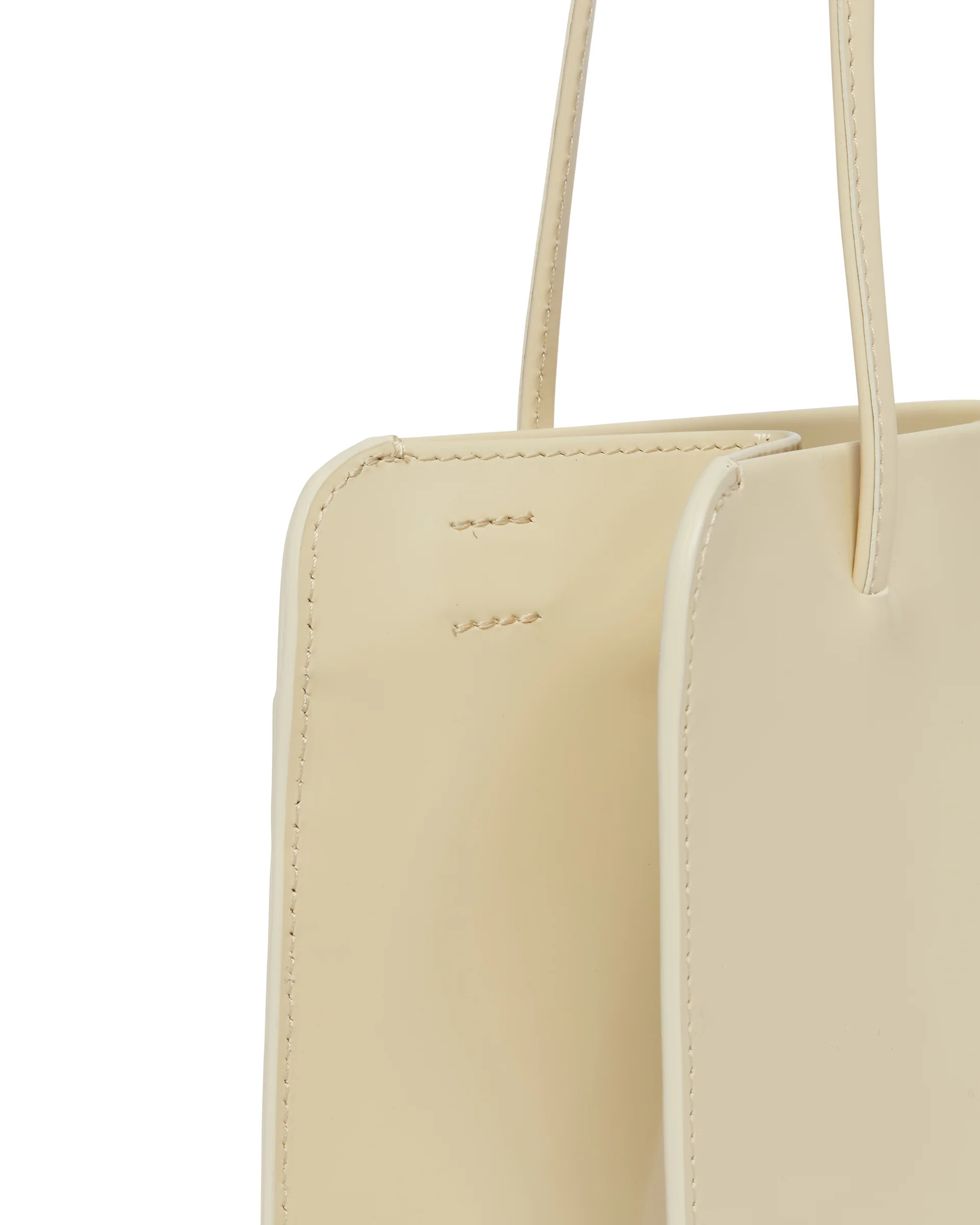 Borsa Lisse In Pelle Beige - Image 4