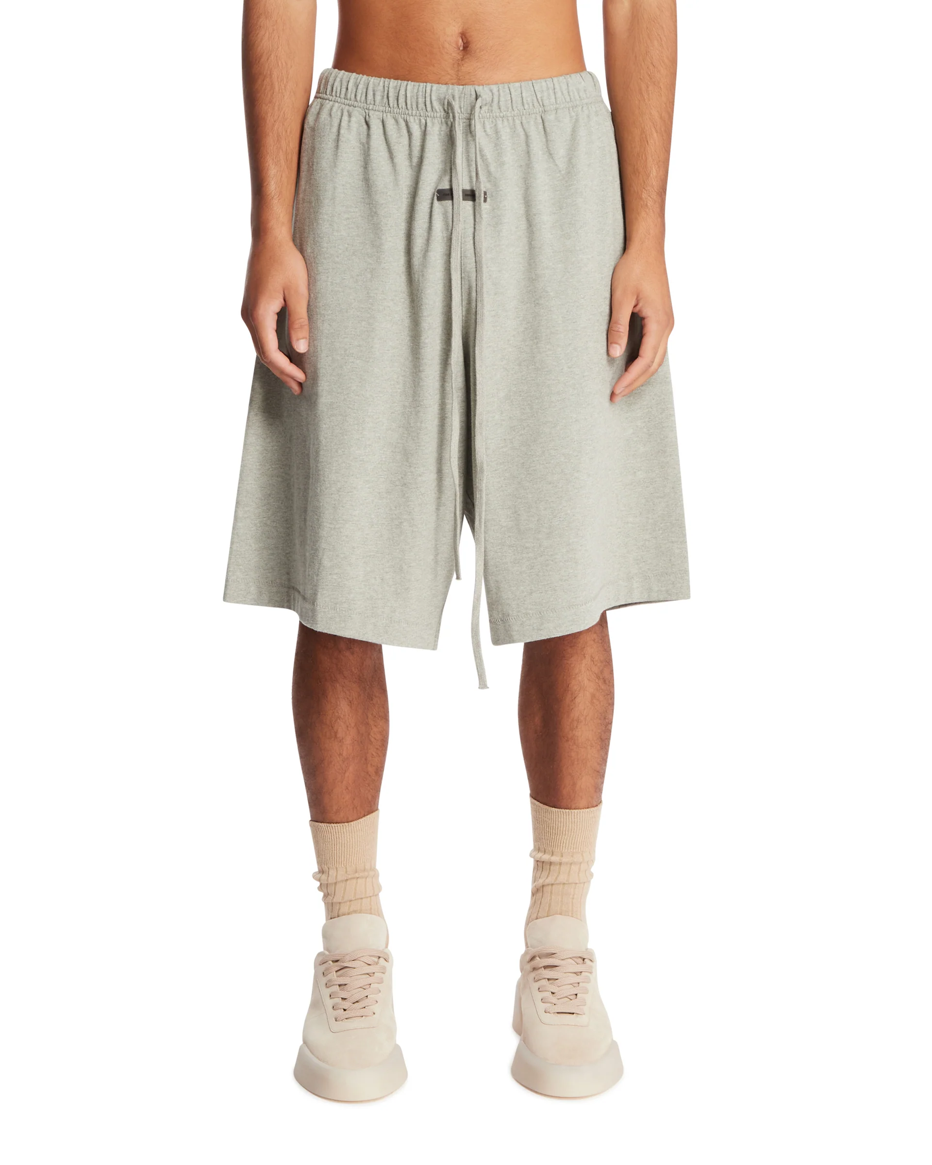 Pantaloncini Relaxed In Cotone Grigi