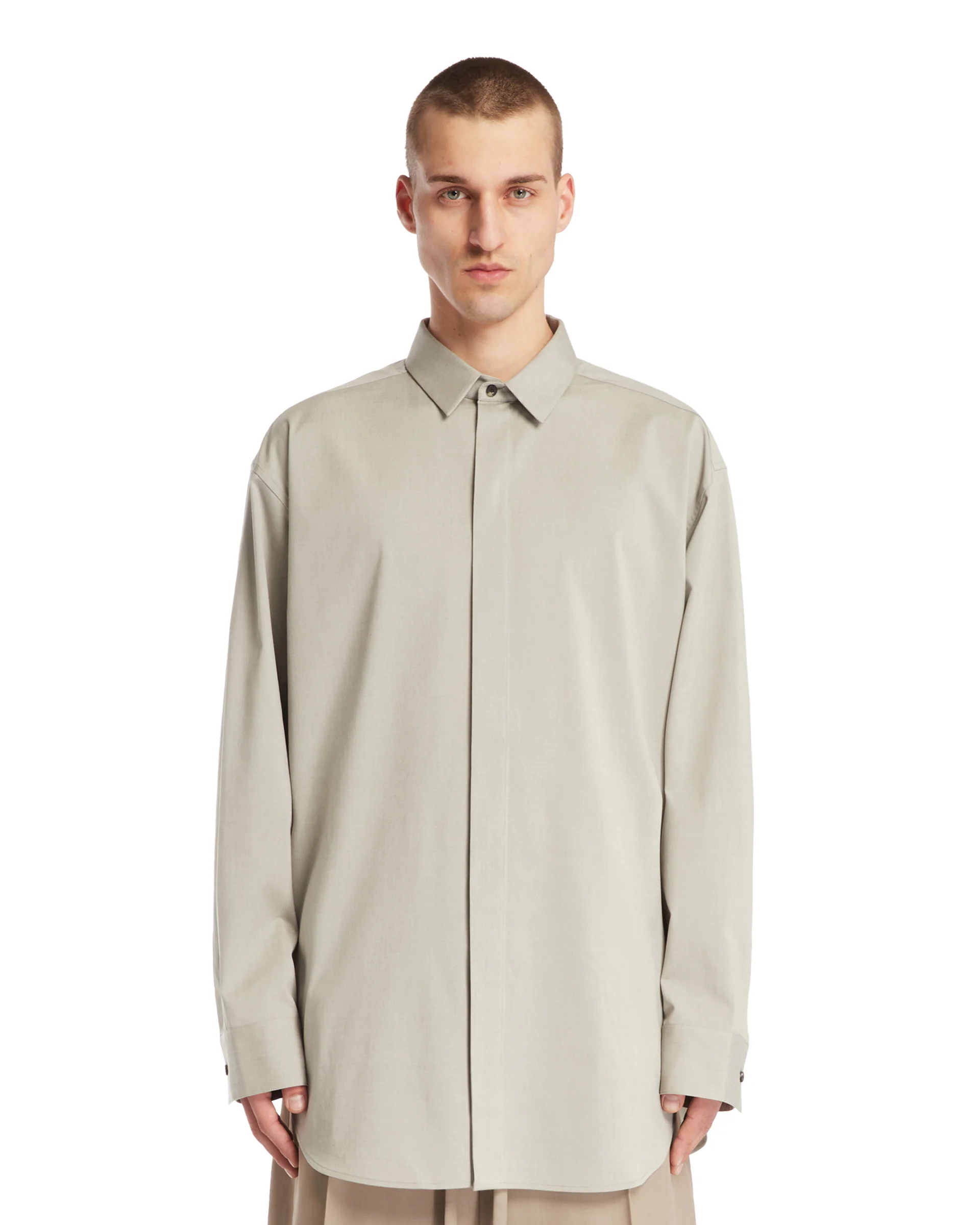 Camicia A Maniche Lunghe Grigia