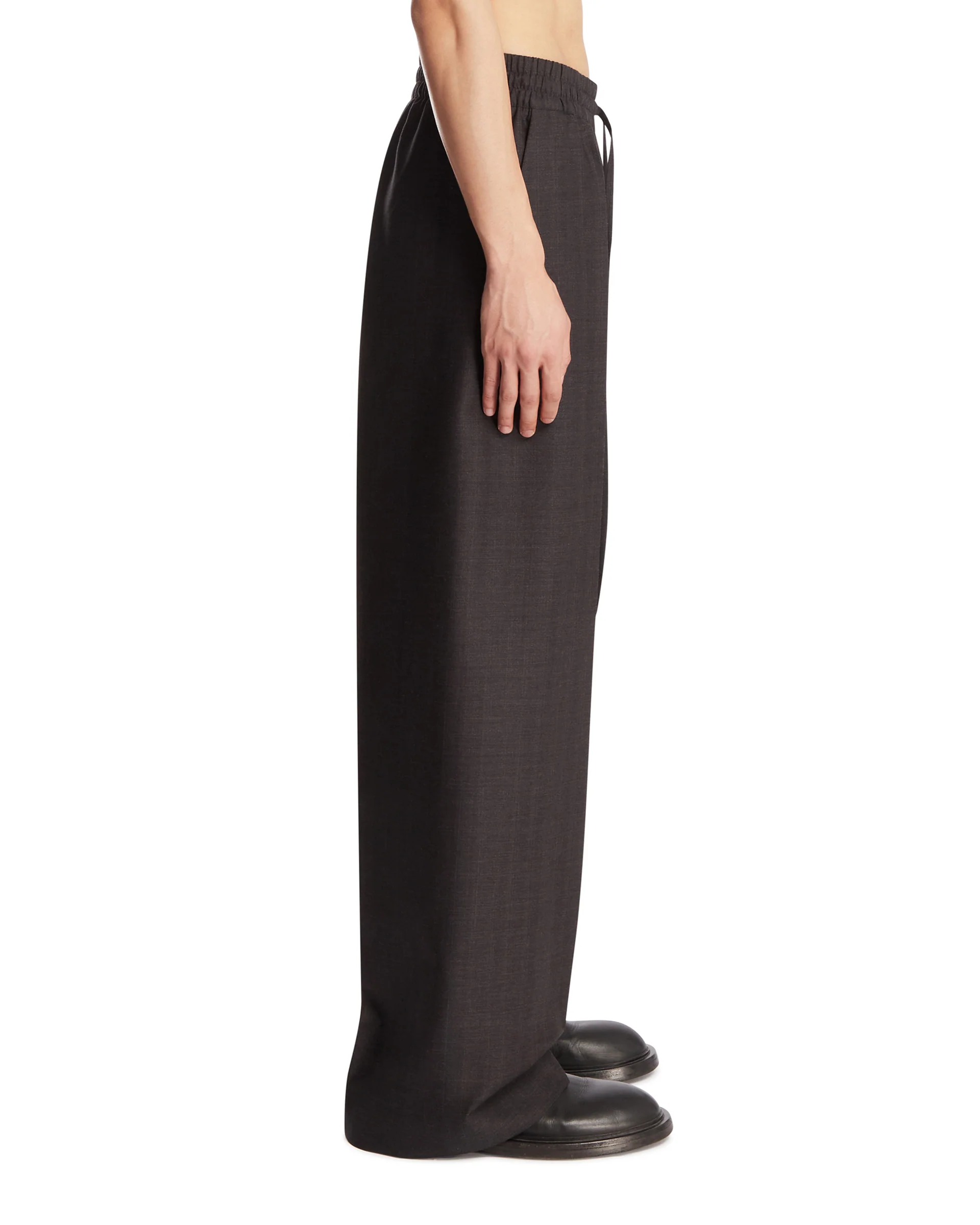Pantaloni Wide-Leg In Lana Grigi - Image 4