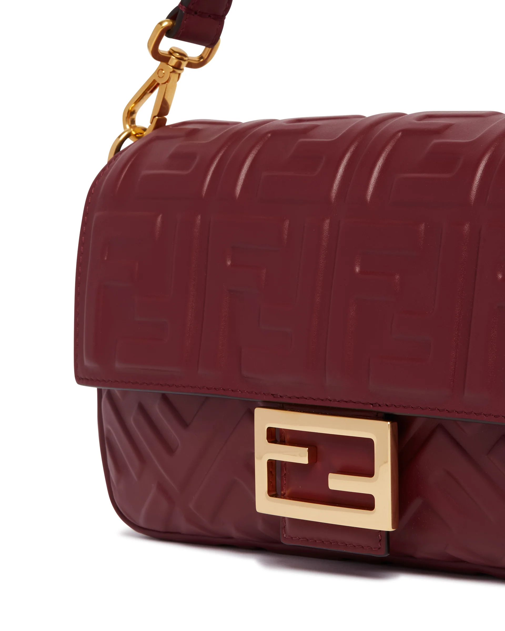 Borsa Baguette In Pelle Burgundy - Image 4