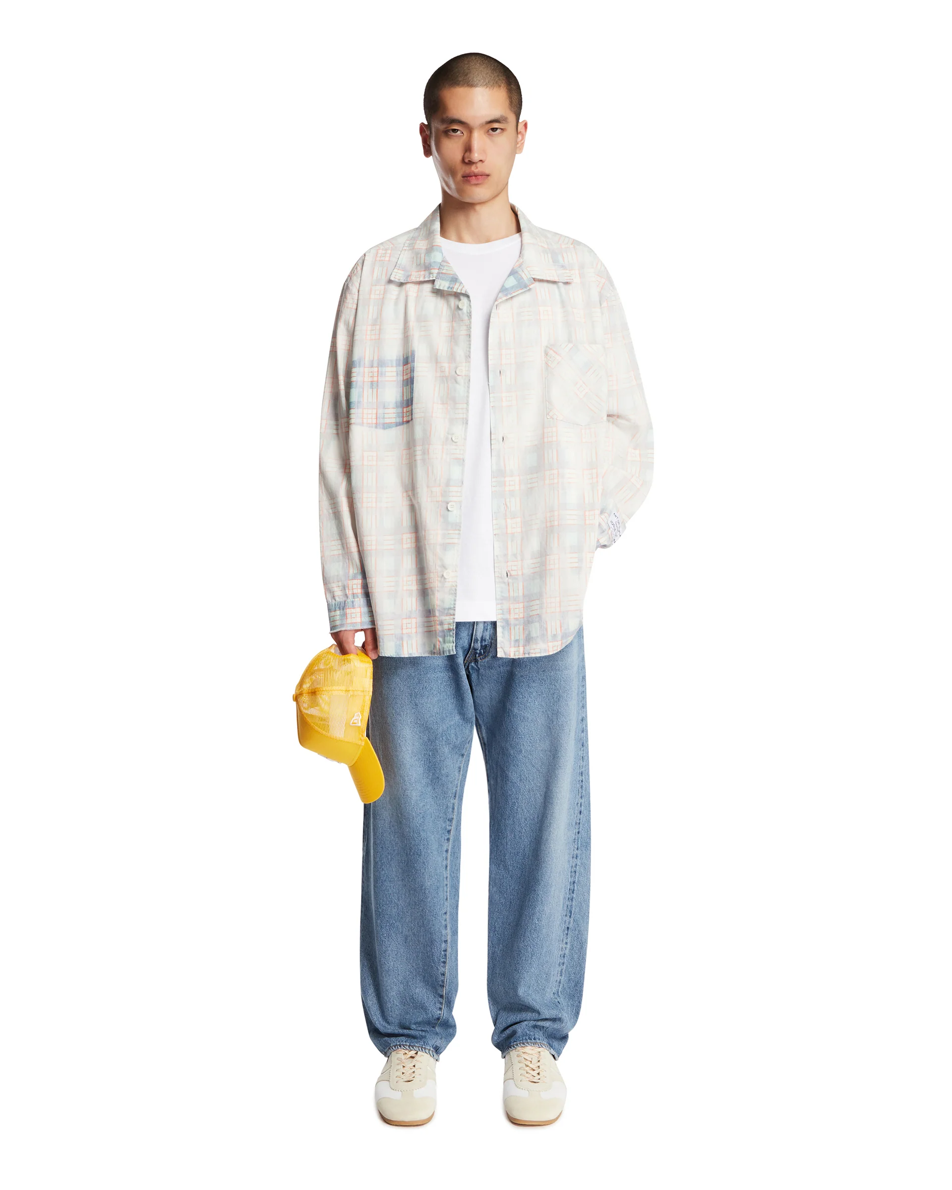 Camicia A Quadri Effetto Faded Blu - Image 3