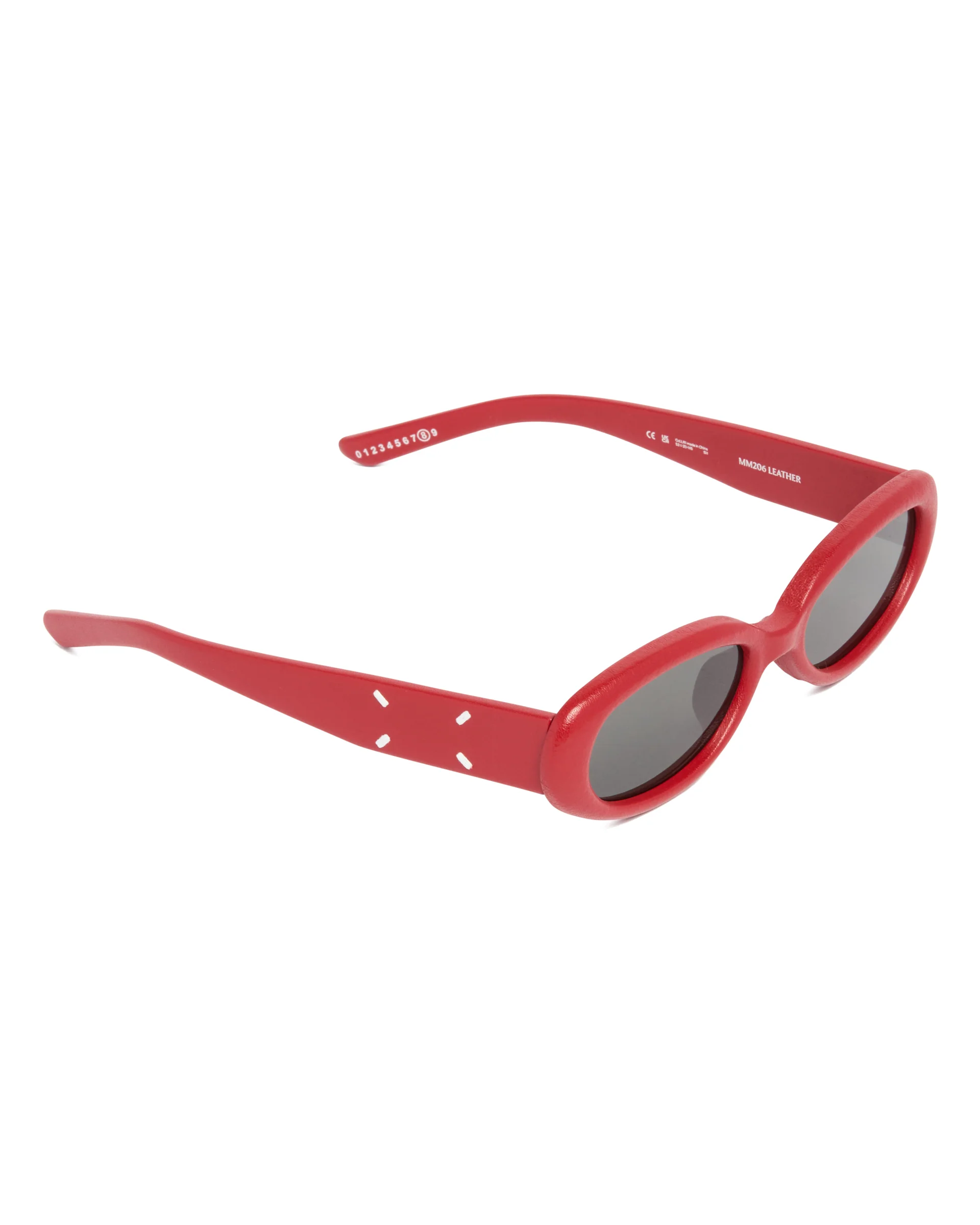 Maison Margiela x Gentle Monster Occhiali Da Sole MM206 Leather LR1 Rossi - Image 4