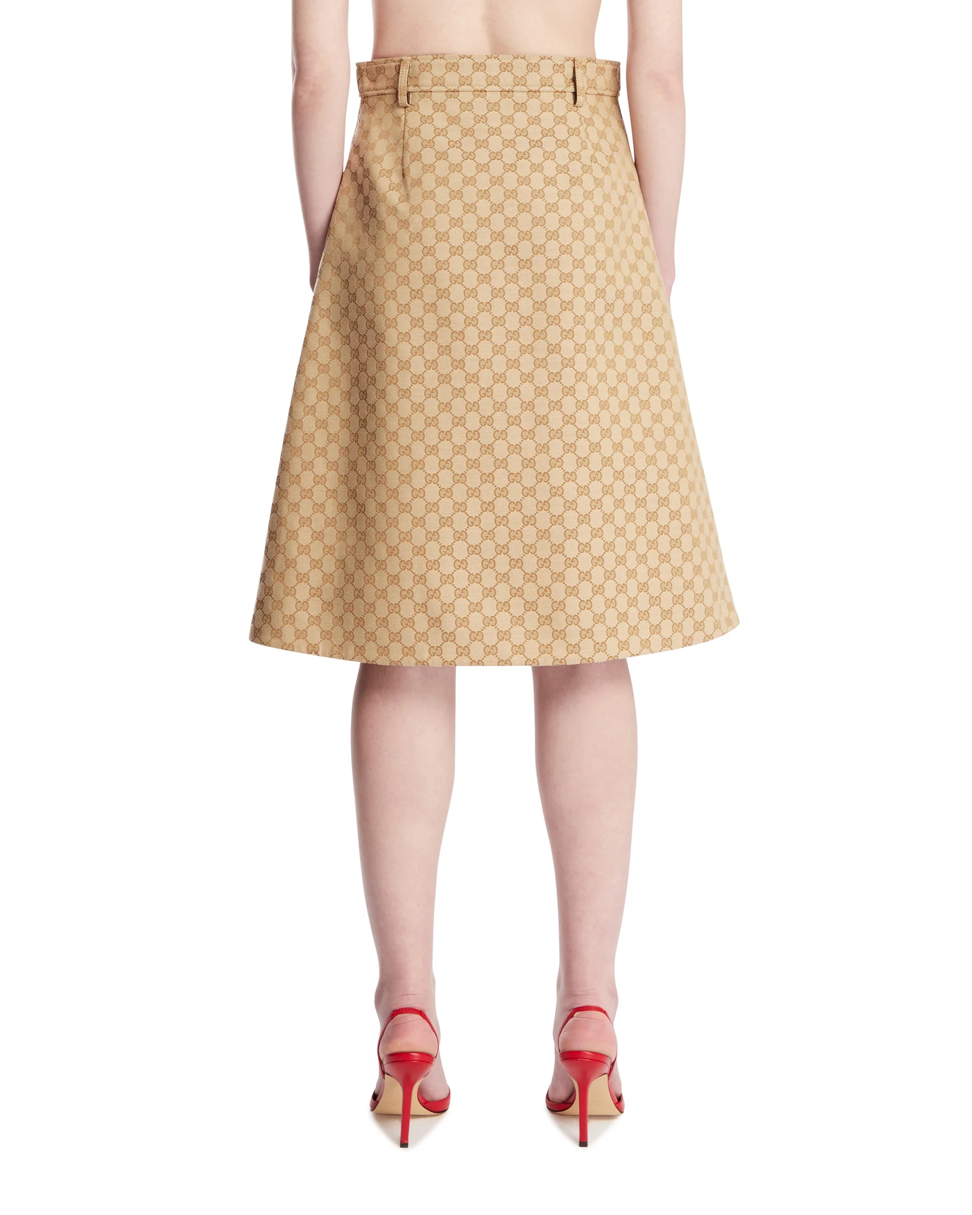 Gonna In Cotone GG Beige - Image 5