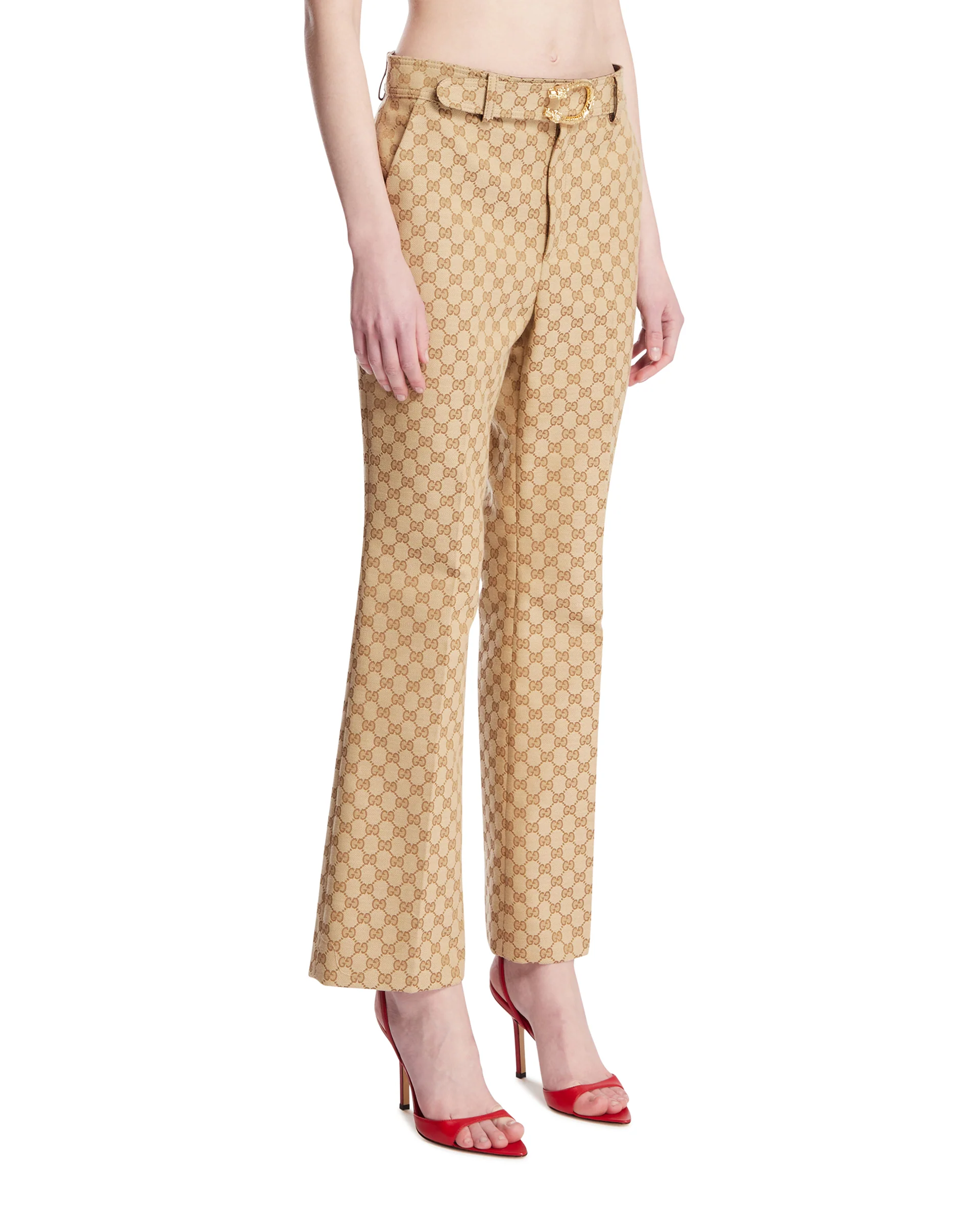 Pantaloni In Cotone GG Beige - Image 2