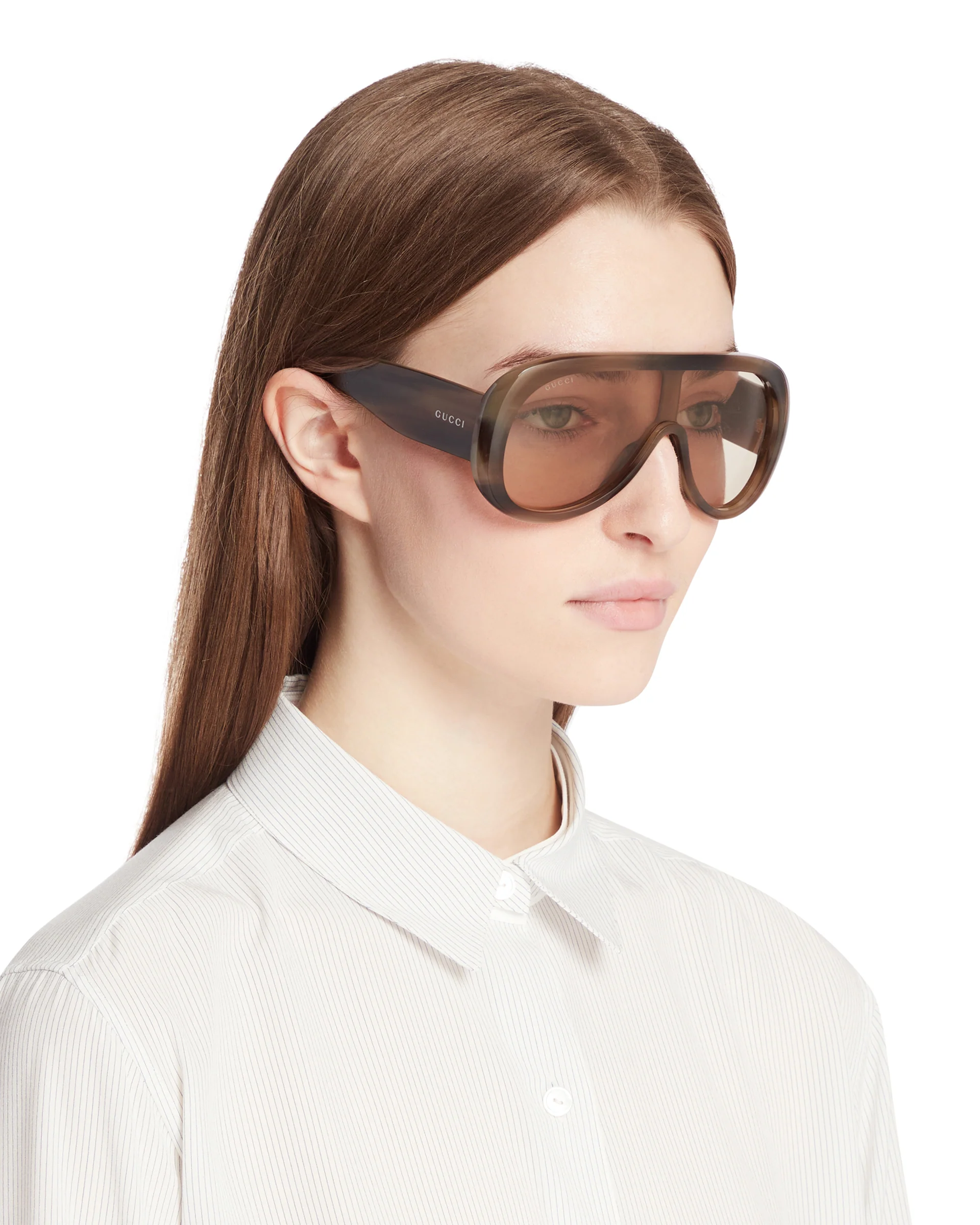 Occhiali Da Sole Rettangolari Beige - Image 3