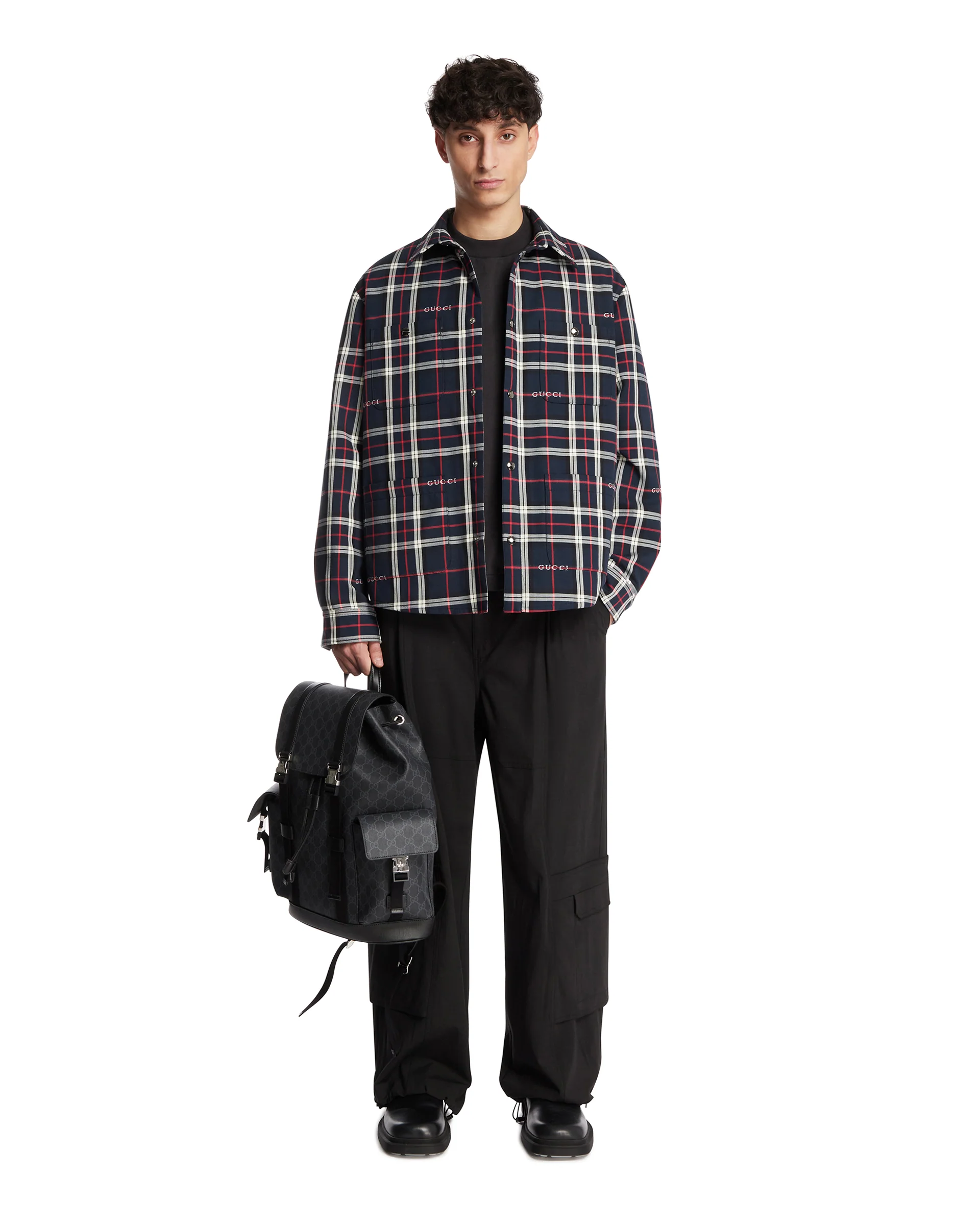 Camicia Imbottita In Tartan Blu - Image 3