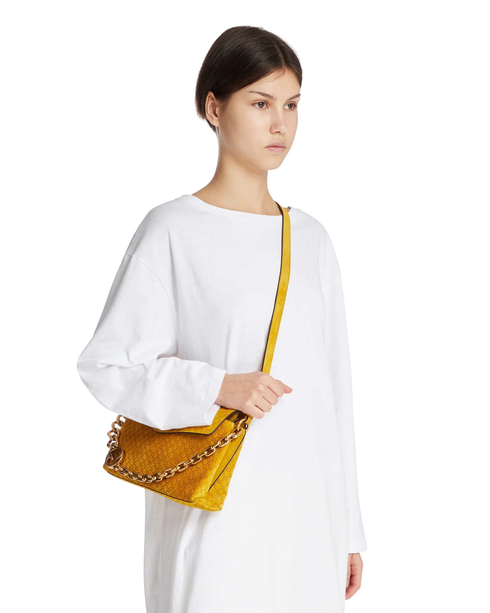 Borsa Con Catena Media Gialla - Image 3