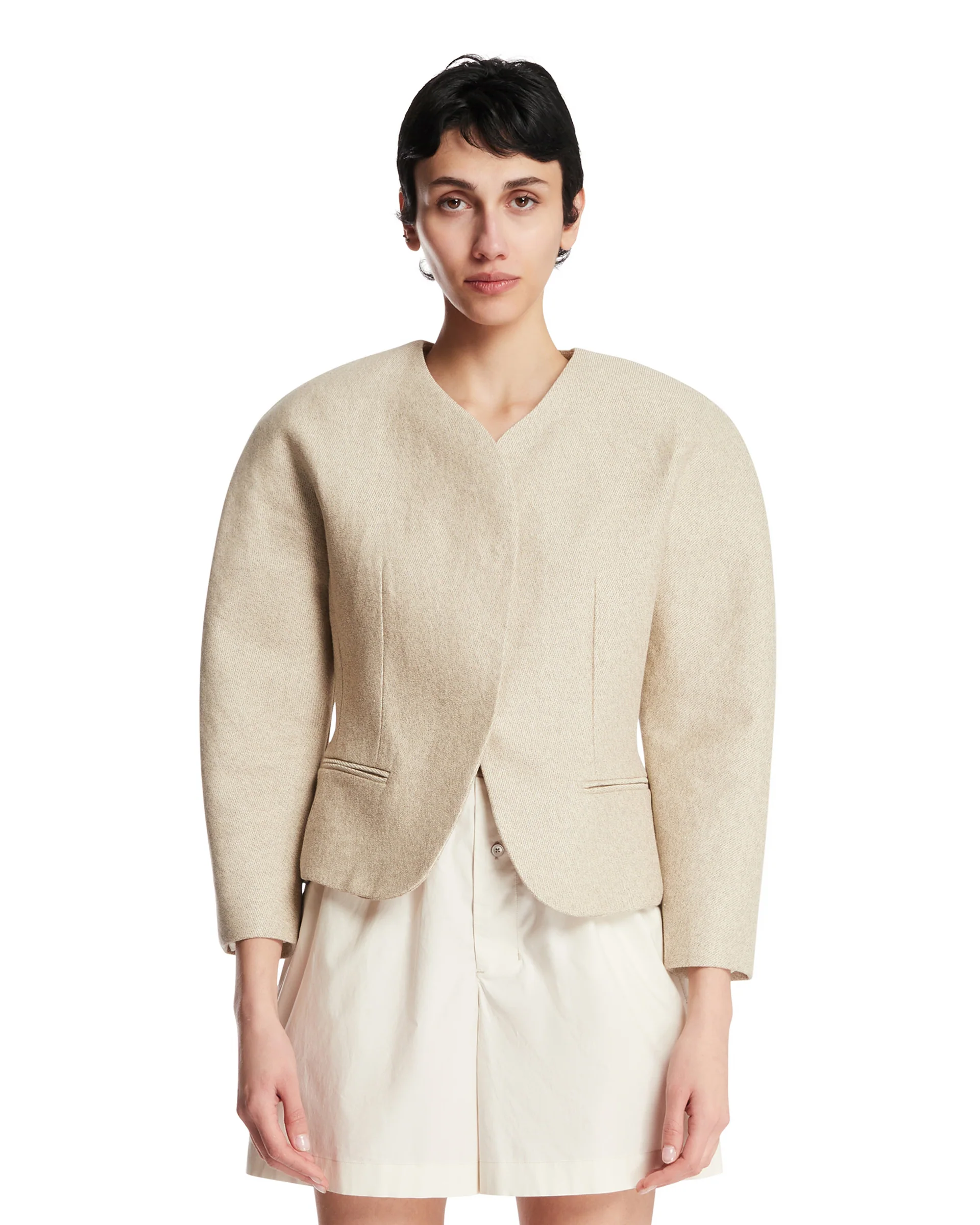 Giacca Mini Ovalo Beige