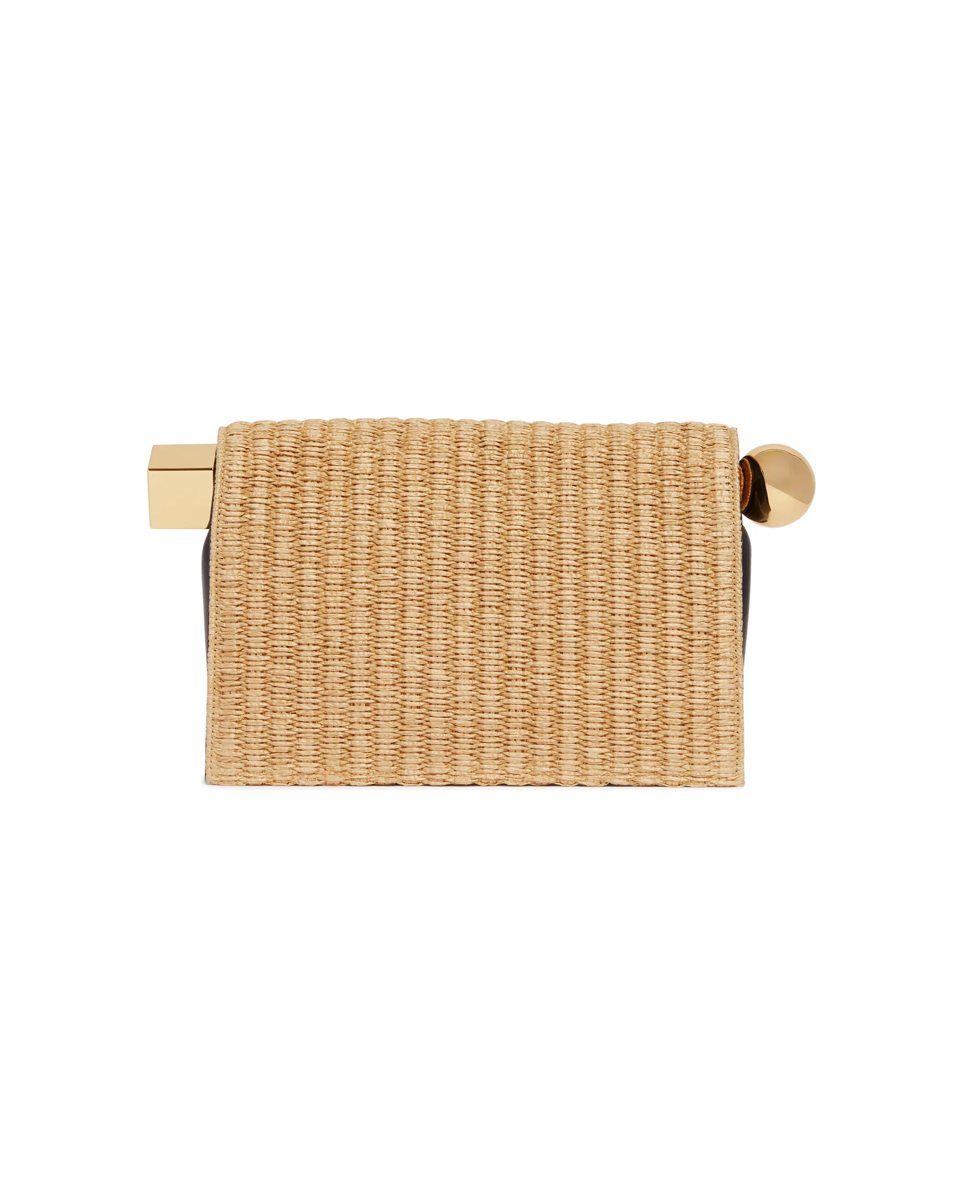 Pochette Rond Carr In Rafia Beige - Image 6