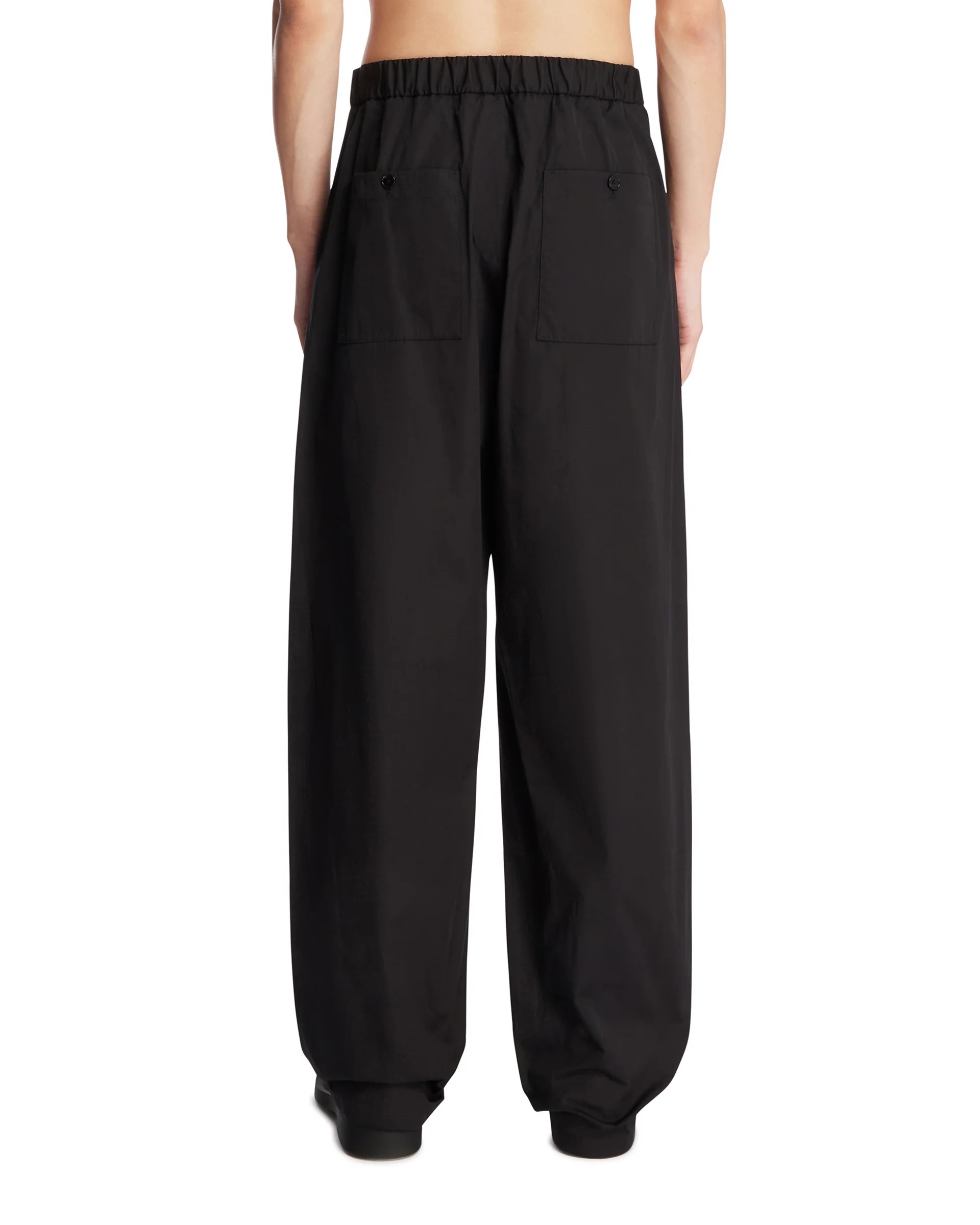 Pantaloni Cargo In Popeline Neri - Image 5