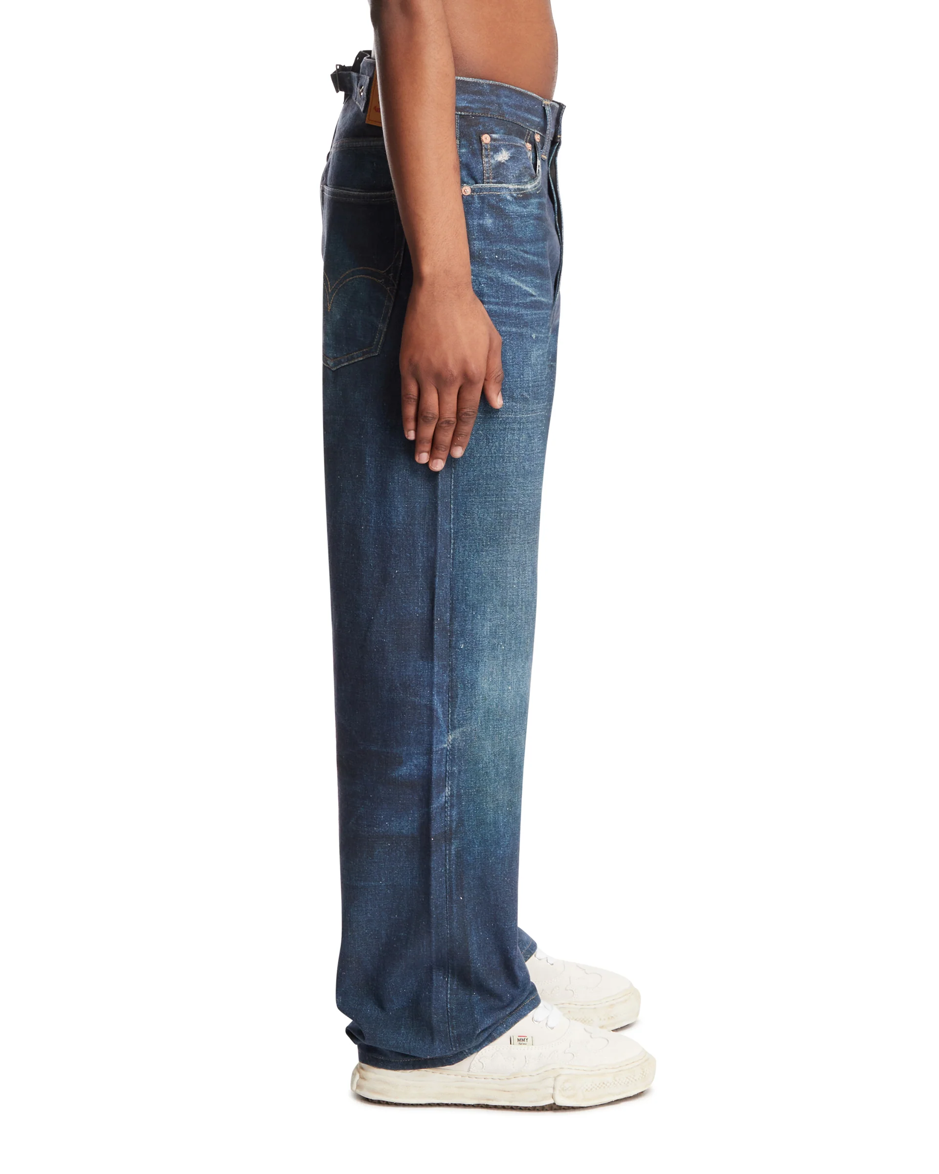 Jeans Regolabili Trompe L'oeil Blu - Image 4