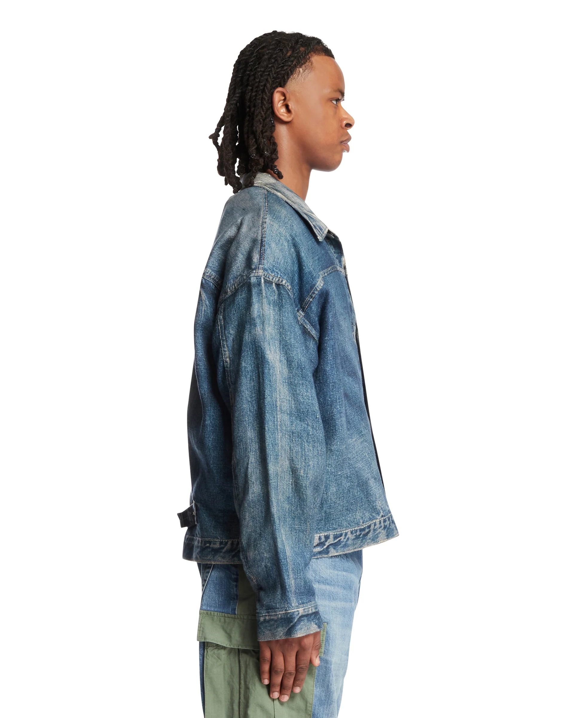 Giacca In Denim Di Lino Blu - Image 4