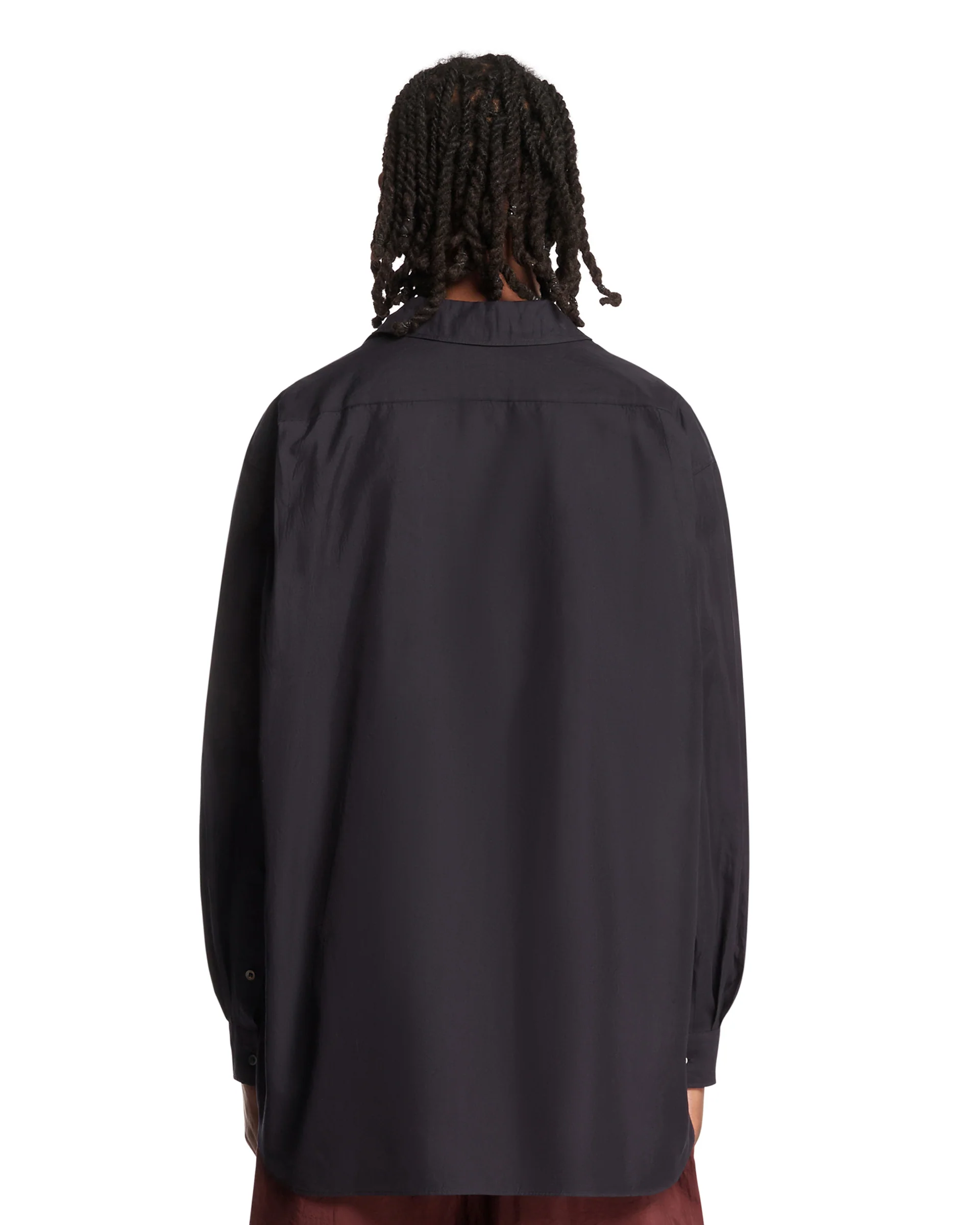 Camicia In Cotone E Seta Blu - Image 5