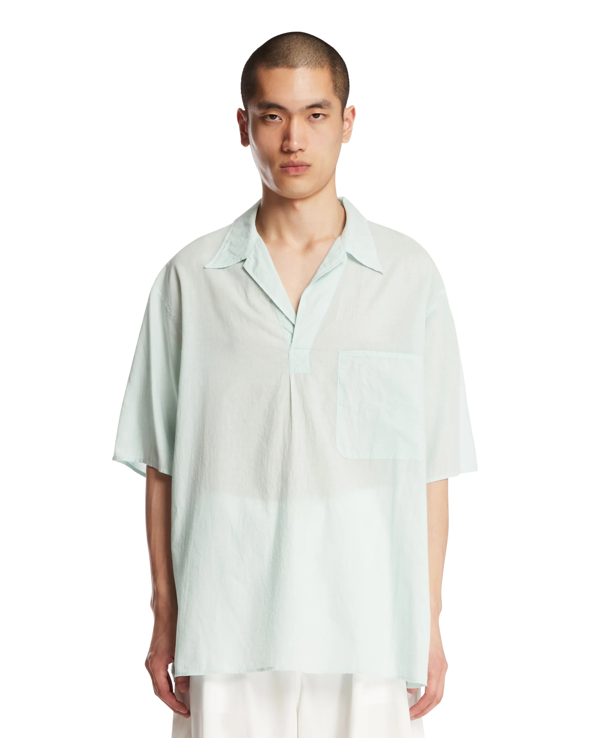 Camicia A Maniche Corte Verde
