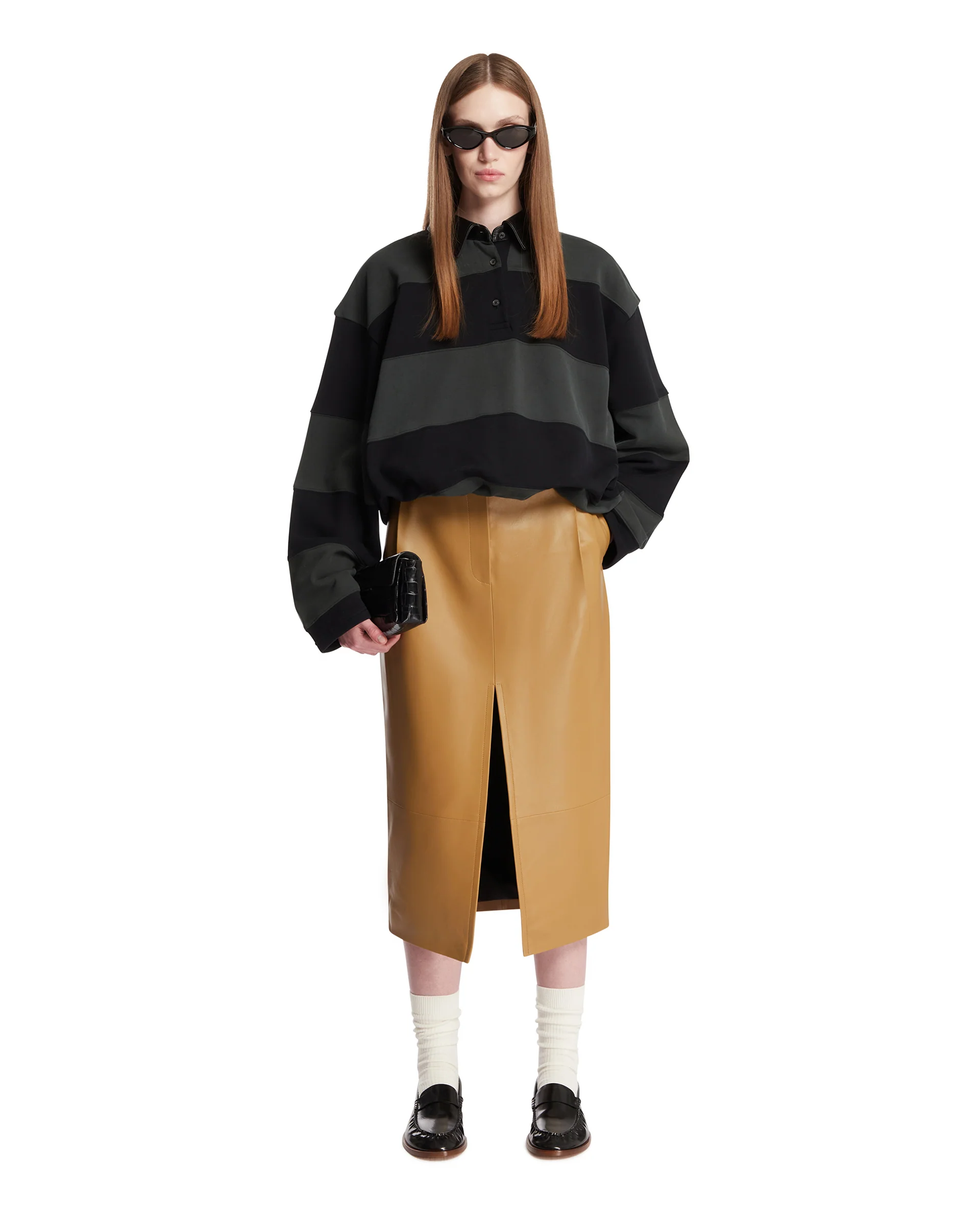 Gonna Anden In Pelle Beige - Image 3