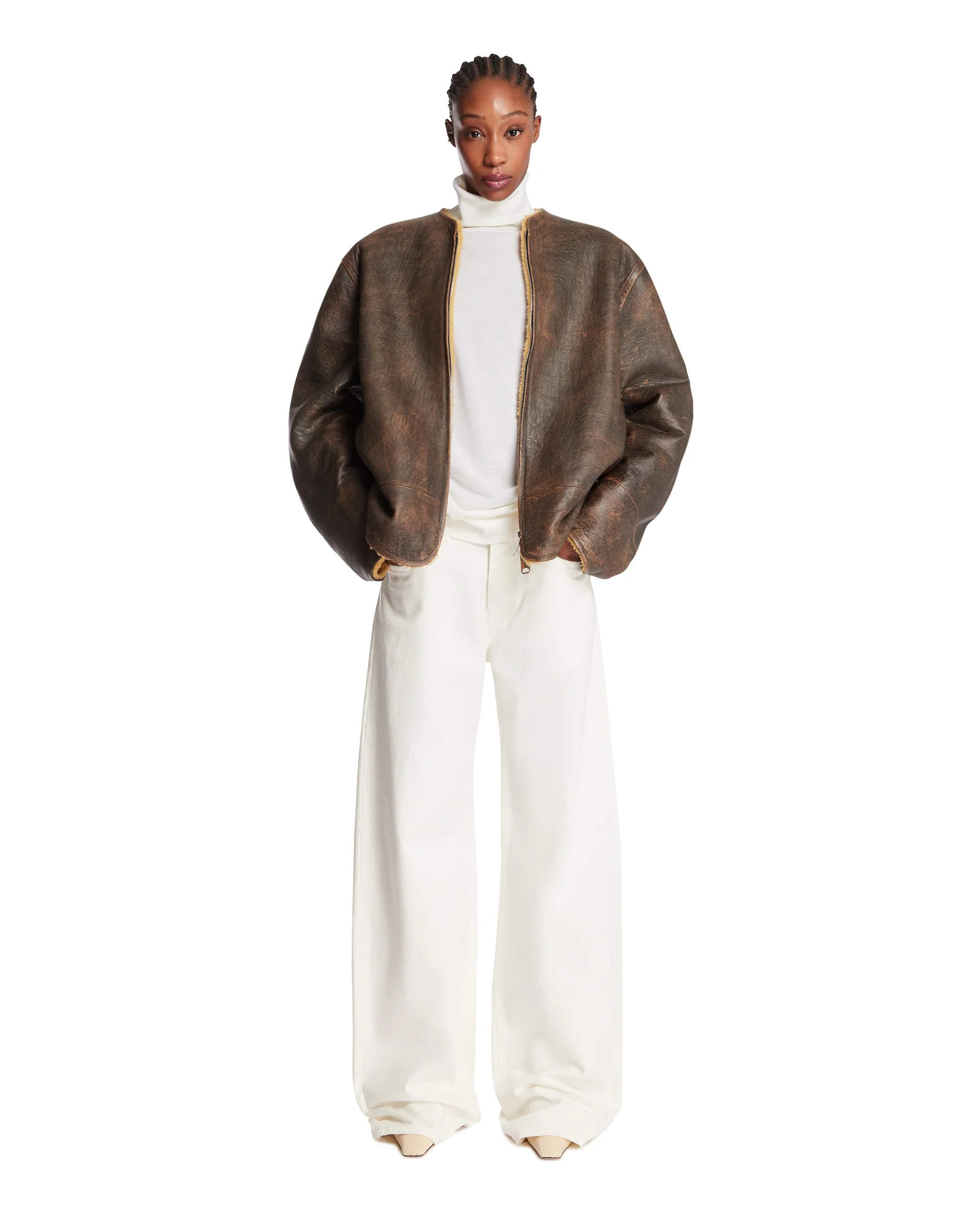 Giacca Ruban In Pelle Marrone - Image 3