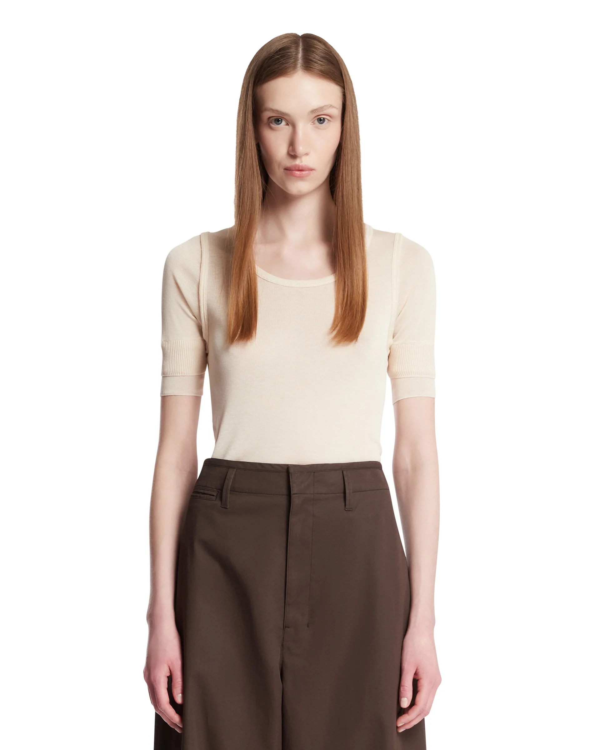 Top Semitrasparente Beige