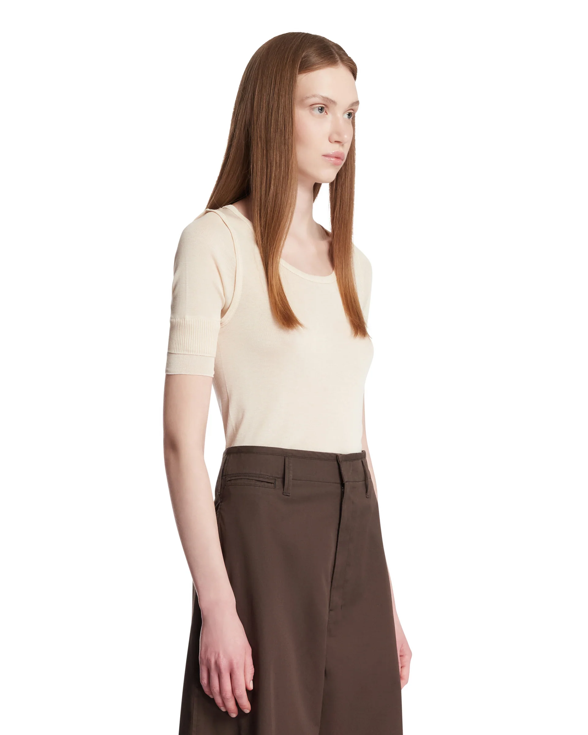 Top Semitrasparente Beige - Image 2