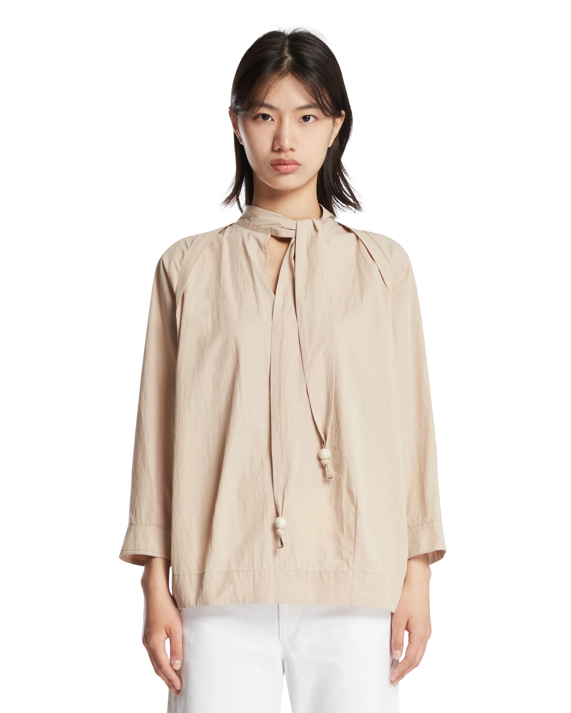 Camicia Con Foulard Beige