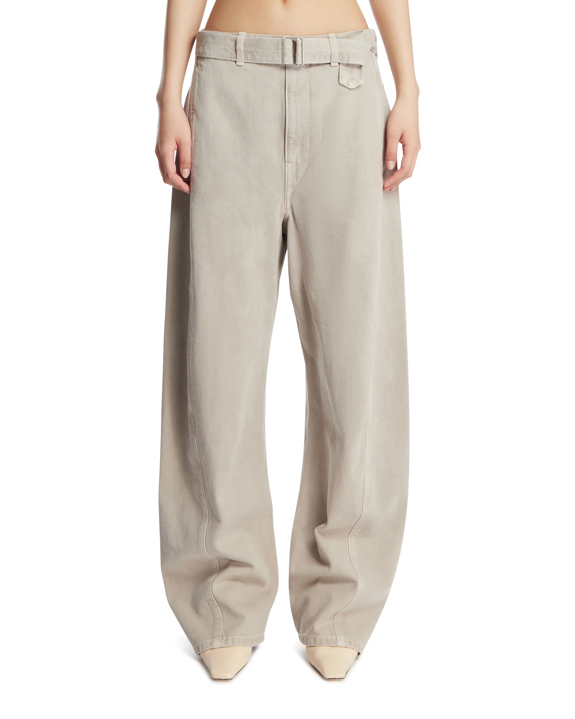 Pantaloni Twisted Beige