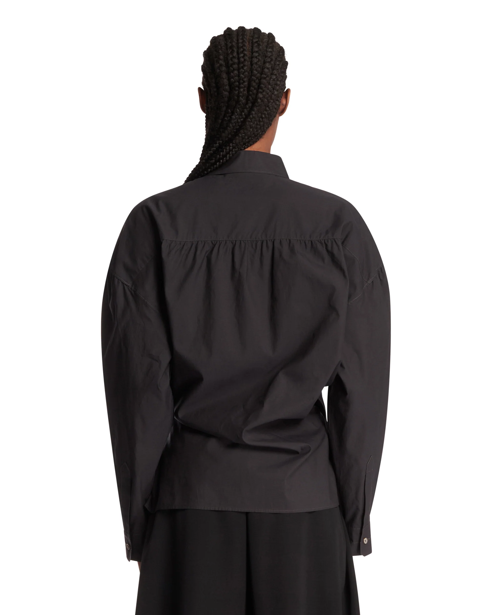 Camicia In Cotone E Seta Nera - Image 5
