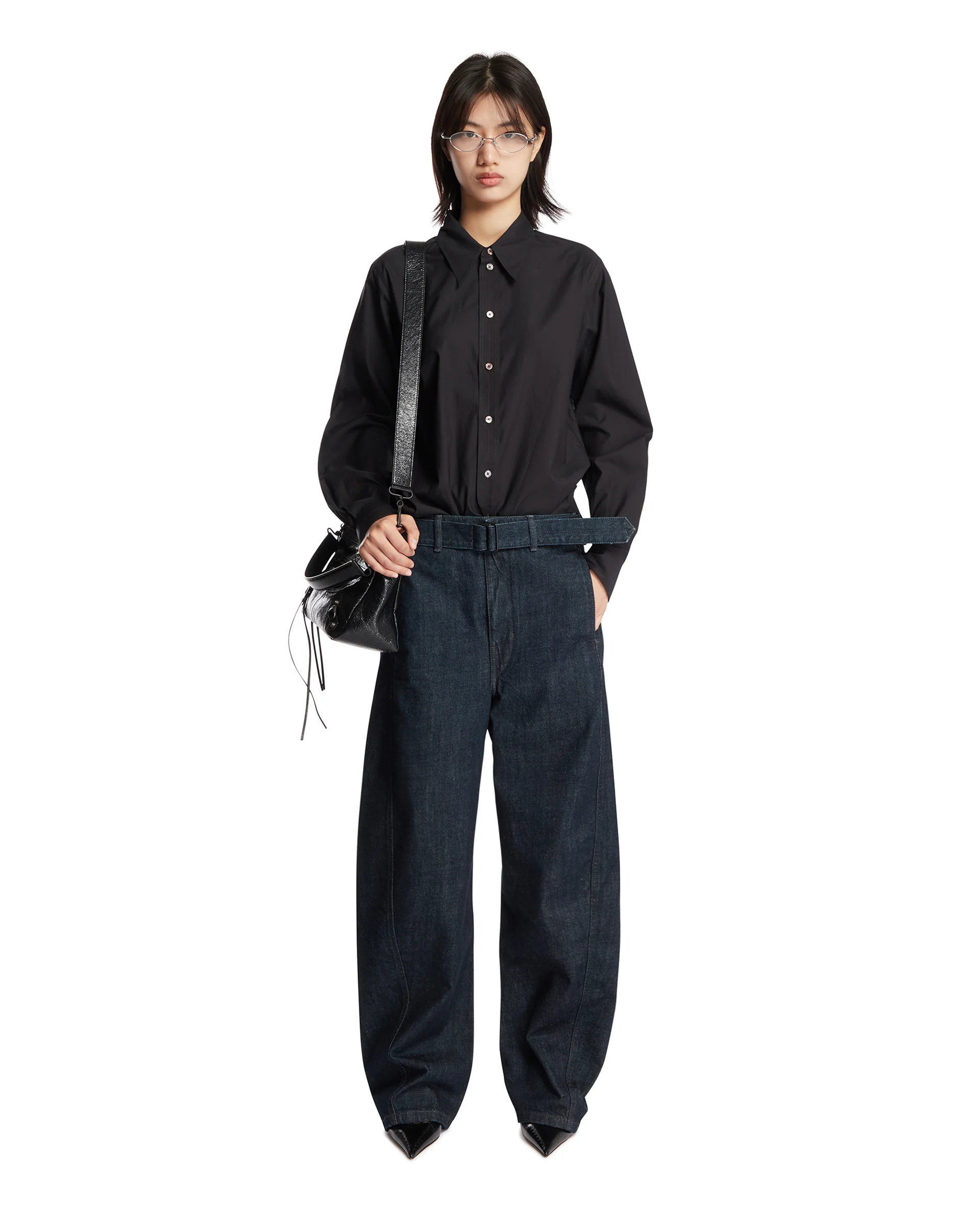 Camicia In Cotone E Seta Nera - Image 3