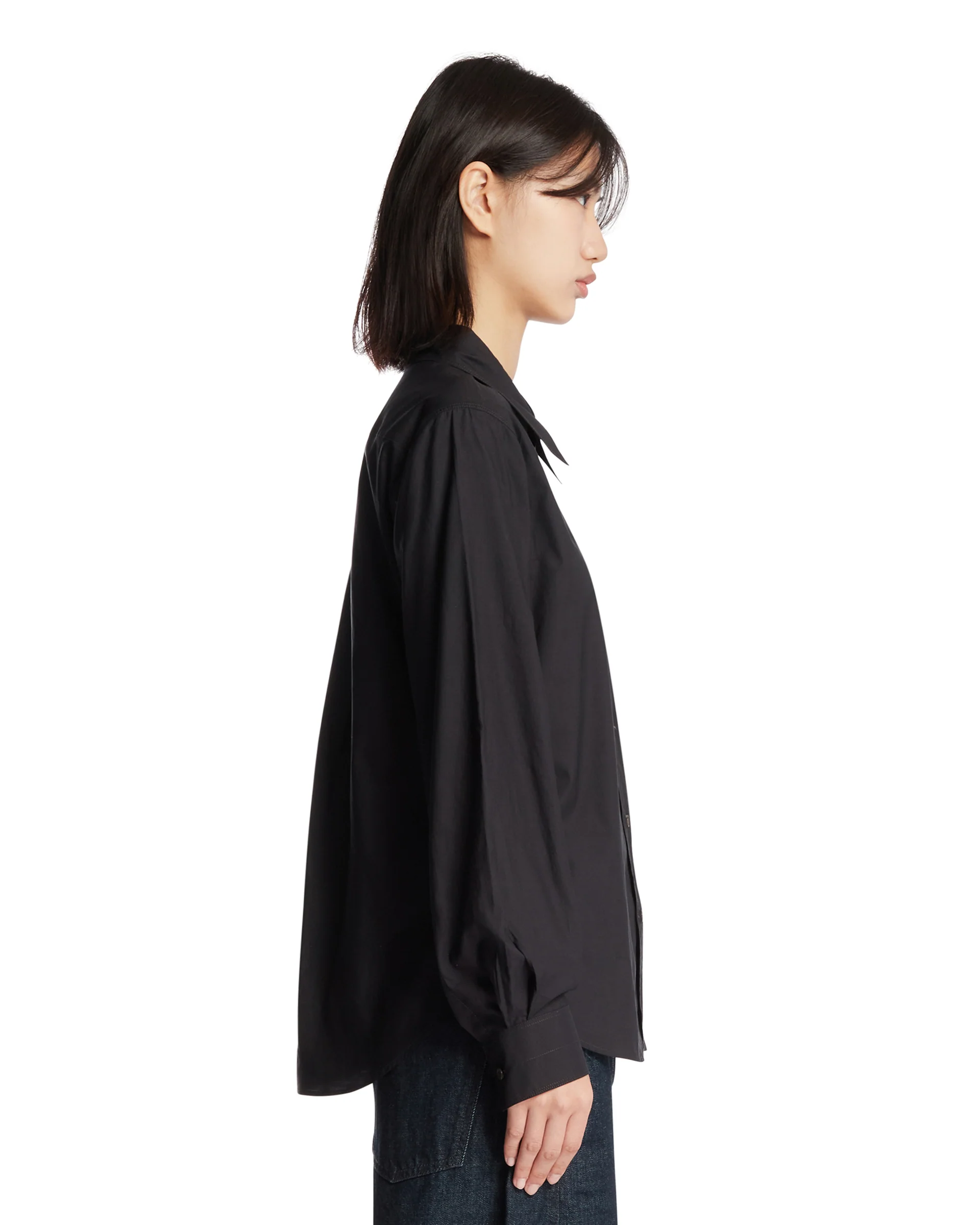 Camicia In Cotone E Seta Nera - Image 4