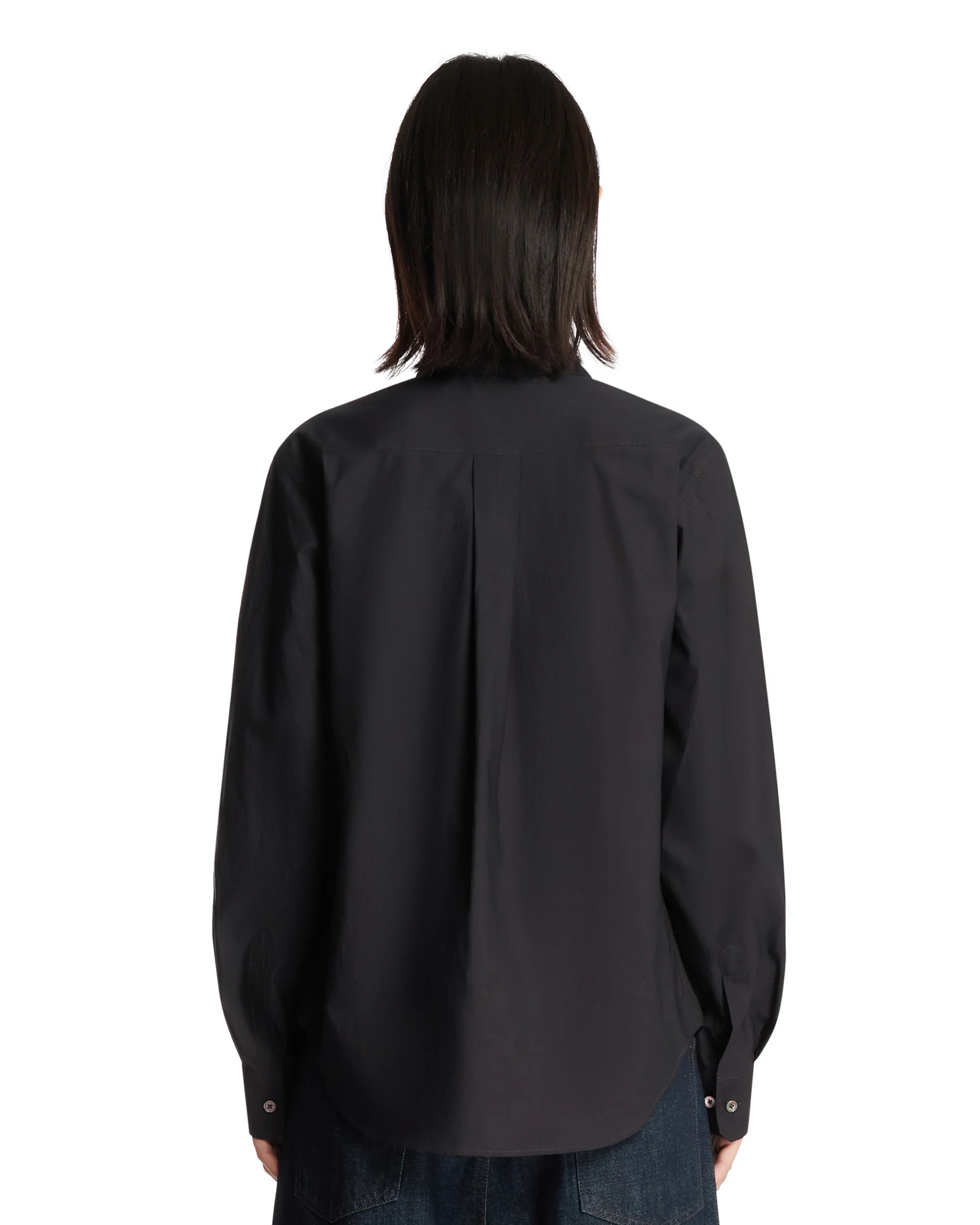 Camicia In Cotone E Seta Nera - Image 5