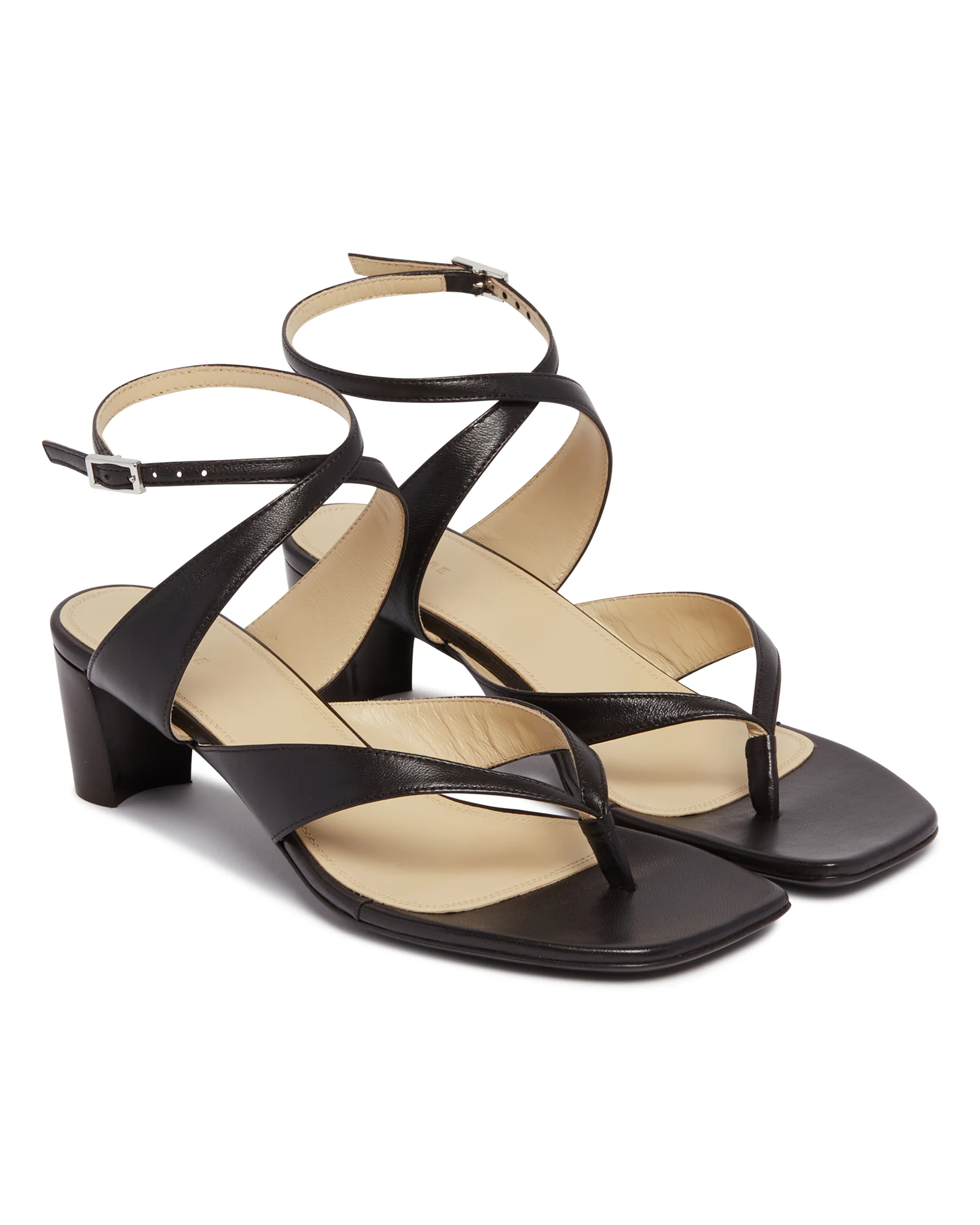 Sandali Con Tacco In Pelle Neri - Image 3