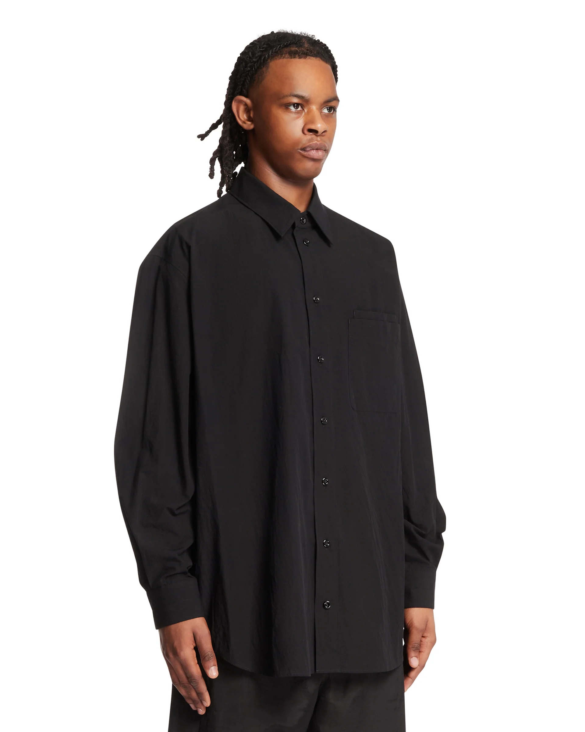 Camicia Oversize In Cotone Nera - Image 2