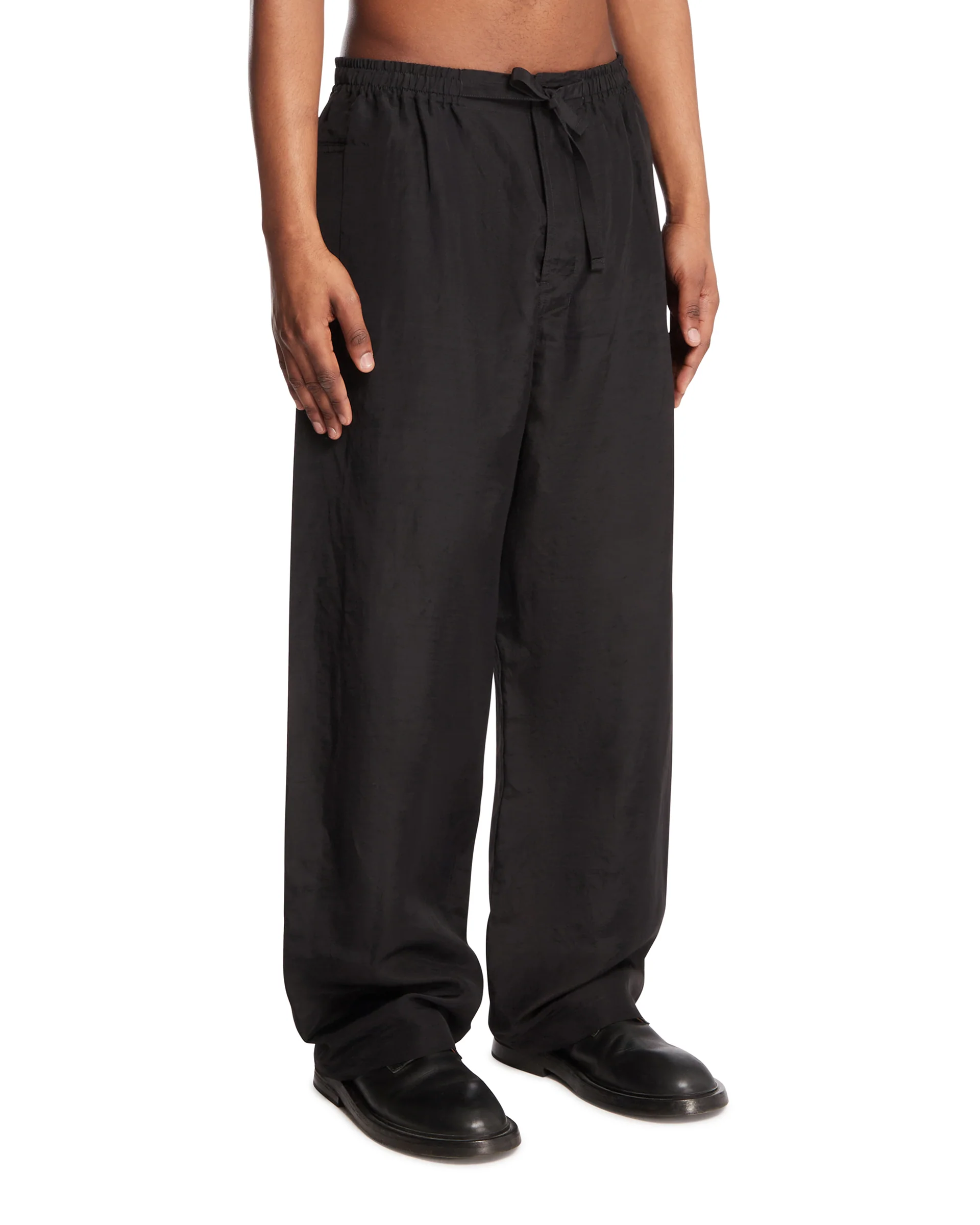 Pantaloni Ampi Con Coulisse Neri - Image 2