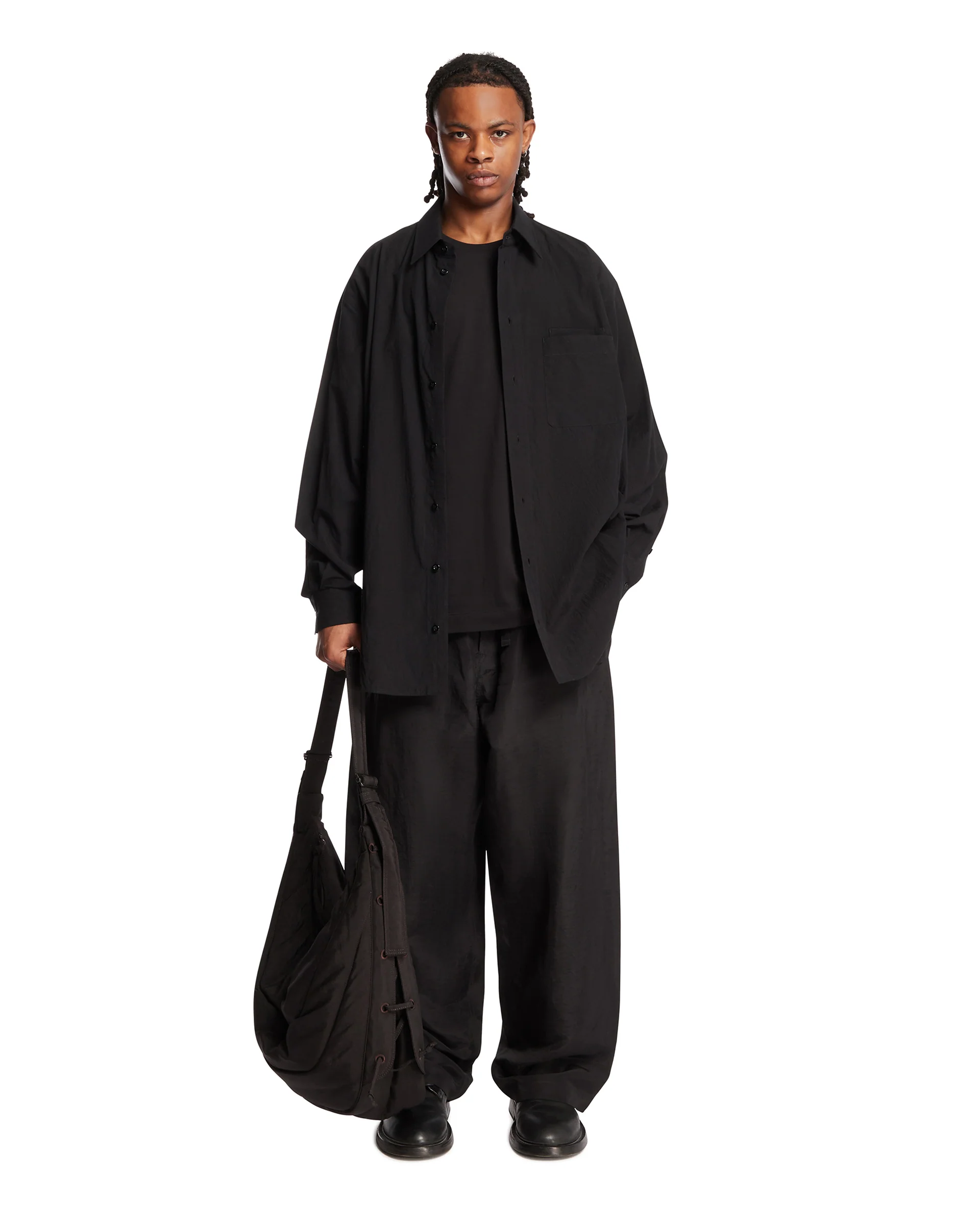 Pantaloni Ampi Con Coulisse Neri - Image 3