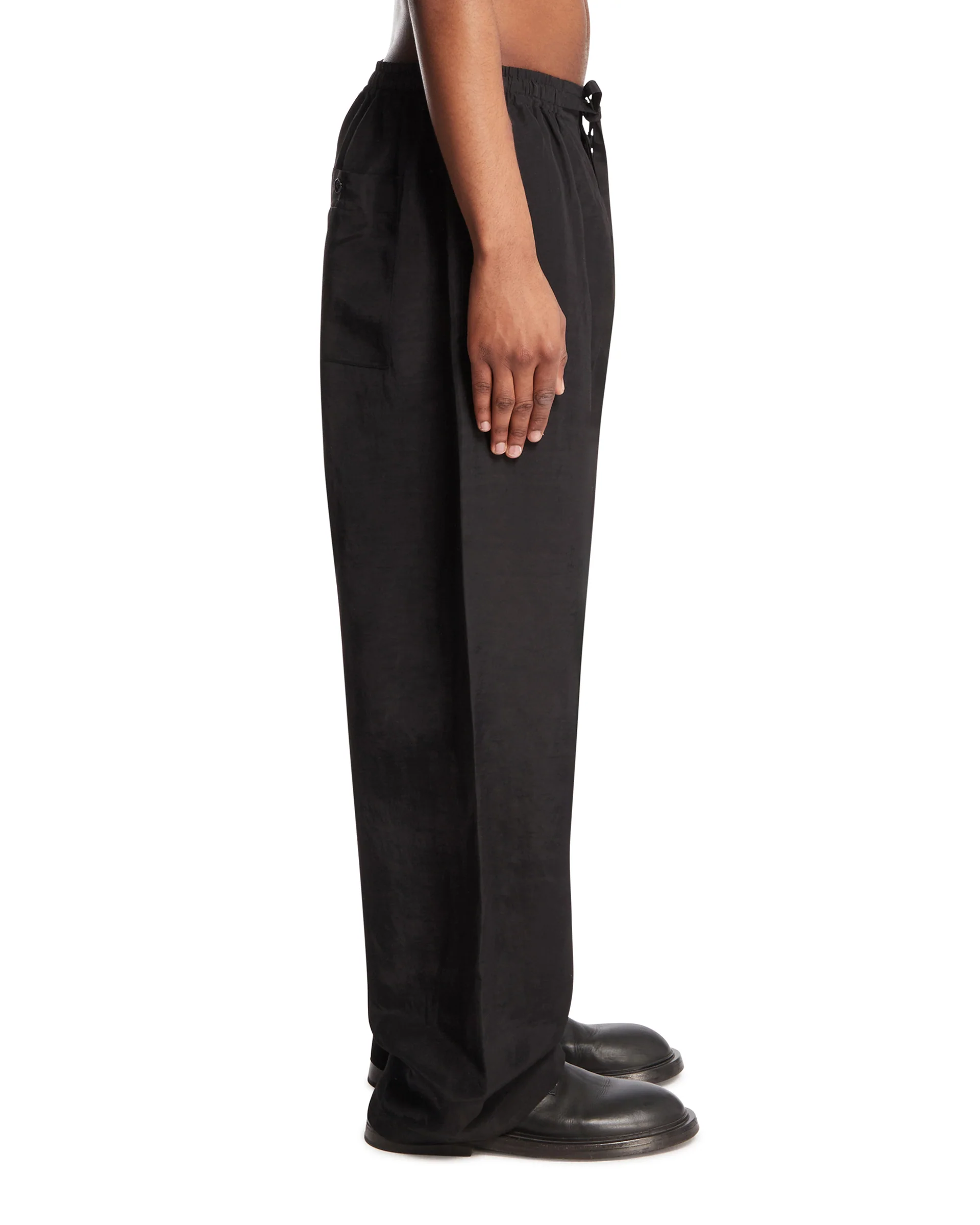 Pantaloni Ampi Con Coulisse Neri - Image 4