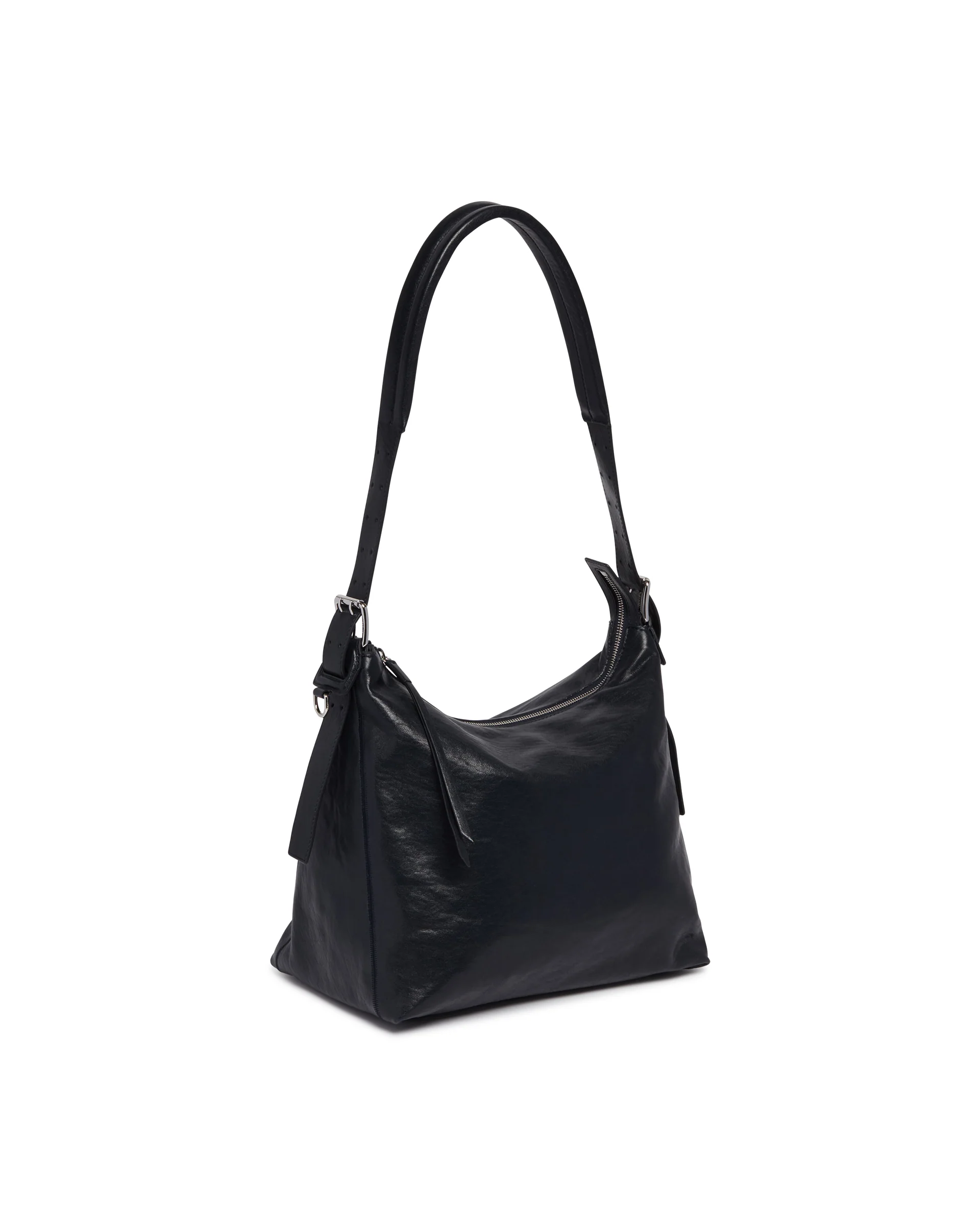 Borsa Belted In Pelle Blu - Image 3