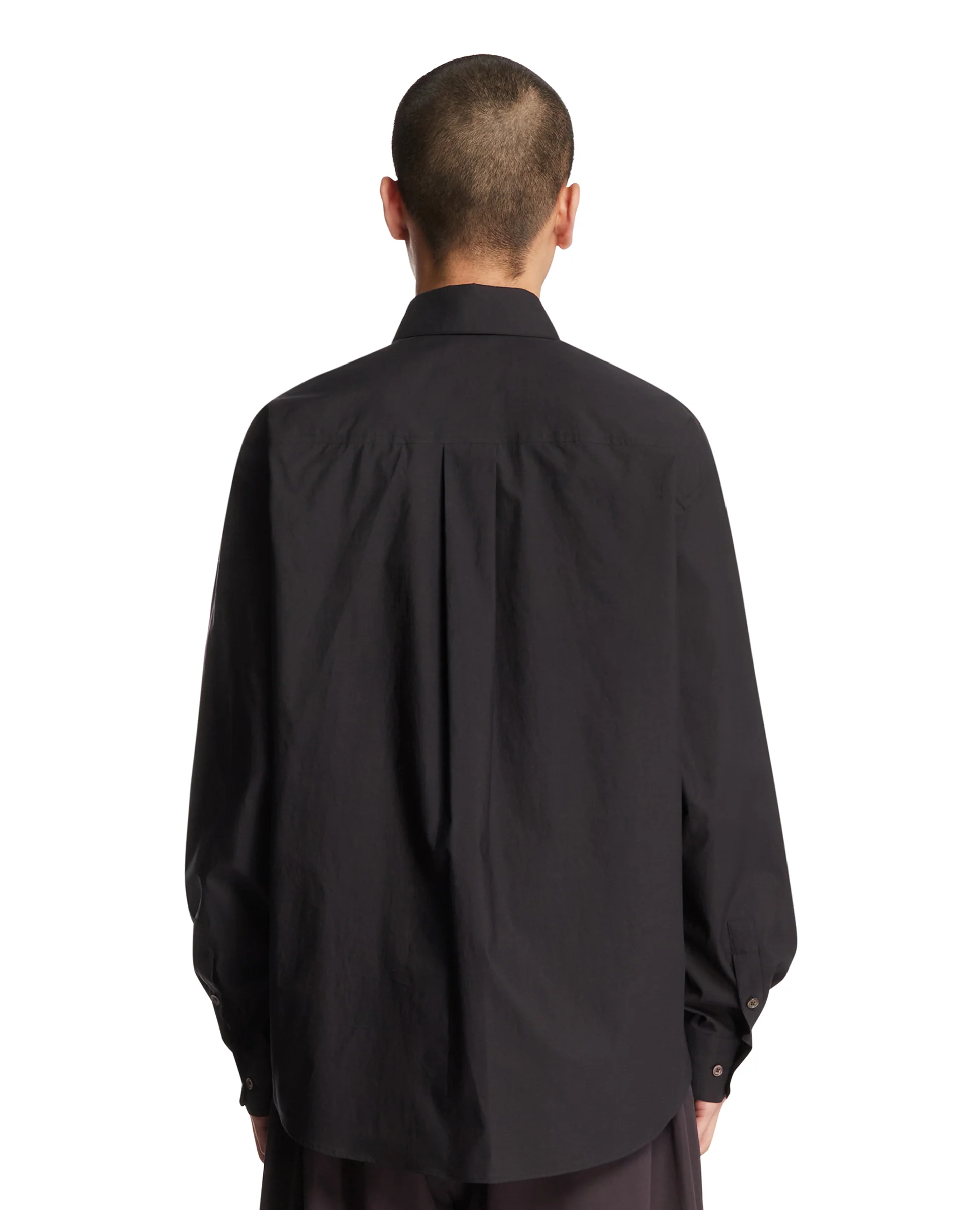 Camicia In Cotone E Seta Blu - Image 5