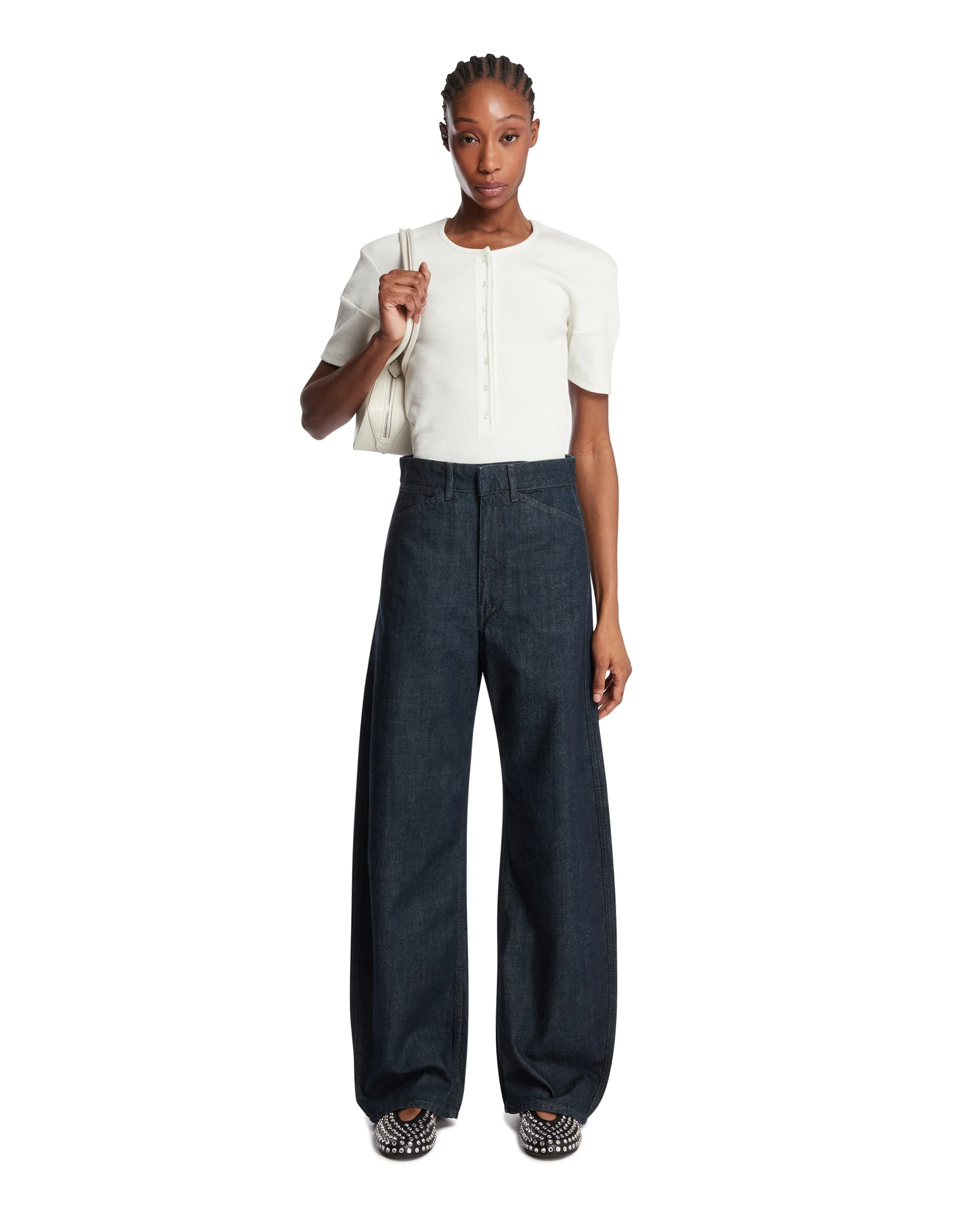 Jeans High Waisted Curved Blu - Image 3
