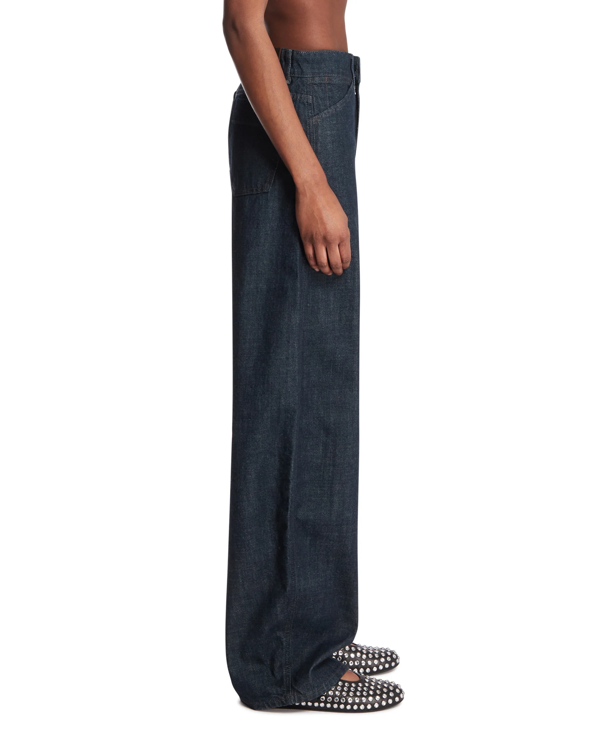 Jeans High Waisted Curved Blu - Image 4