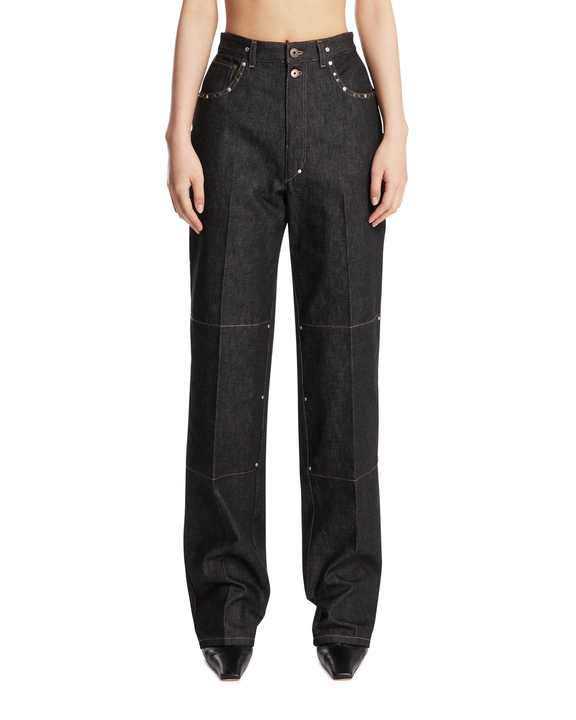 Jeans Con Borchie Blu