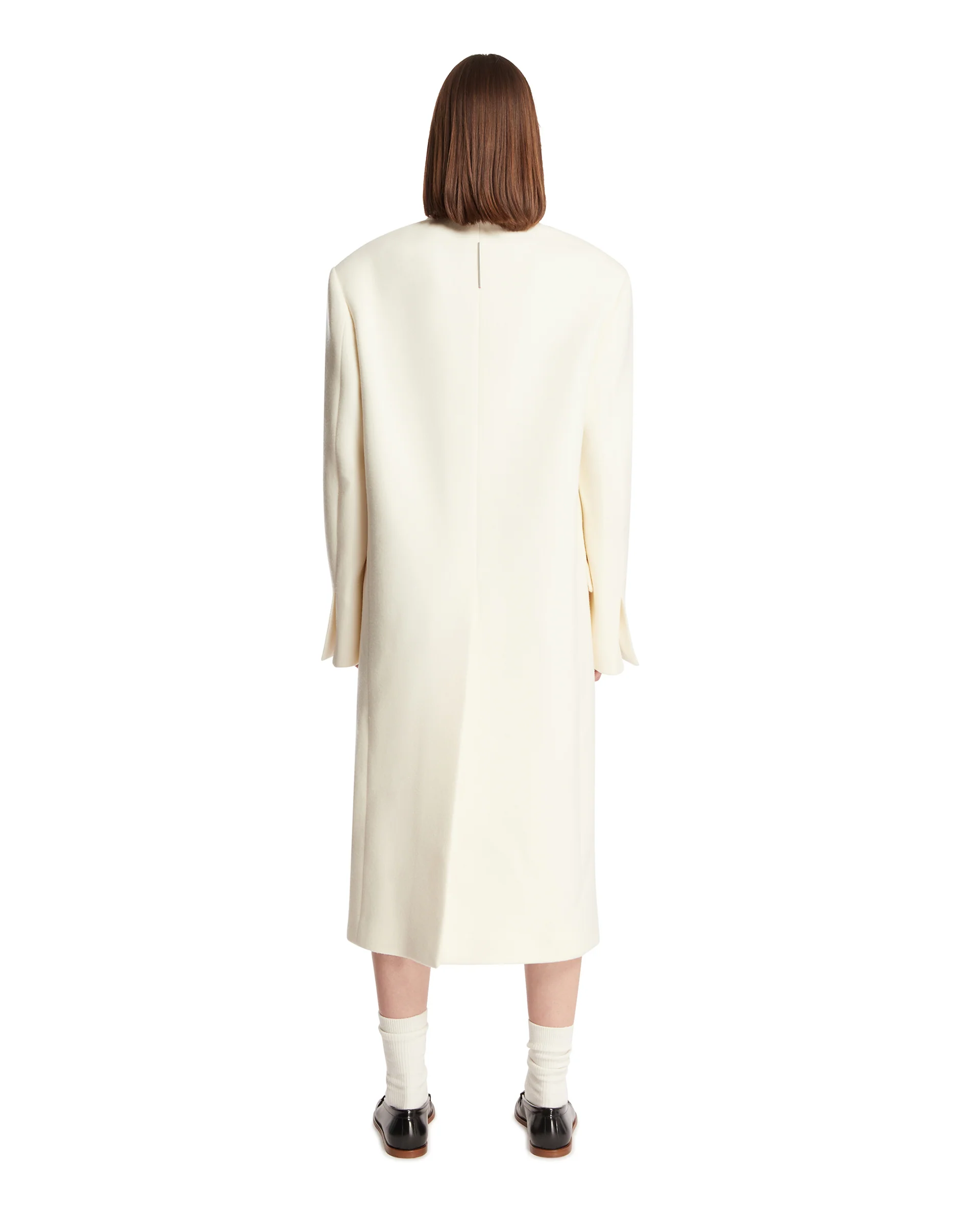 Cappotto Doppiopetto In Lana Bianco - Image 5